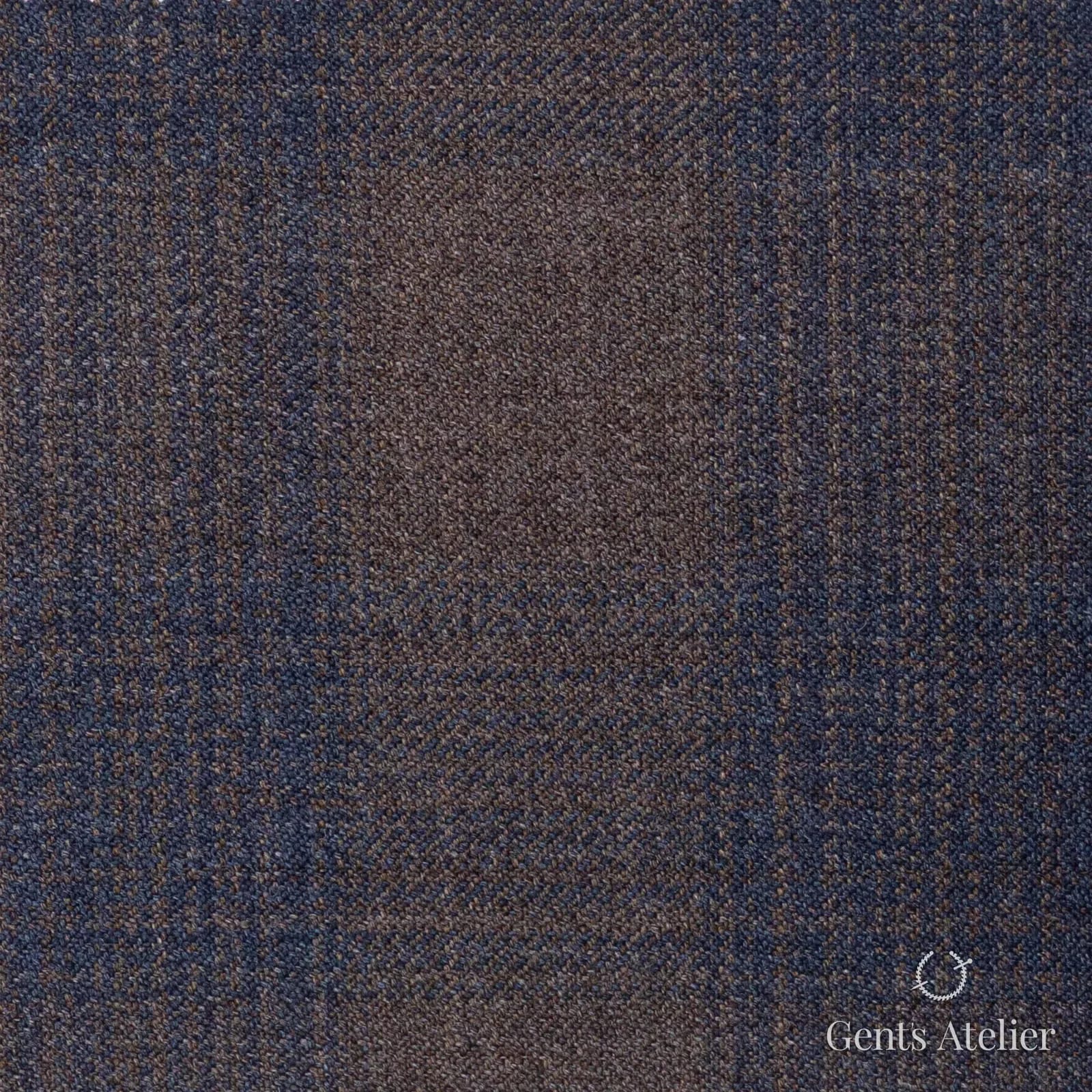 Костюмная ткань Marzoni 600 - 300 / 900 — Light Brown / Синий, меланж, 100% шерсть