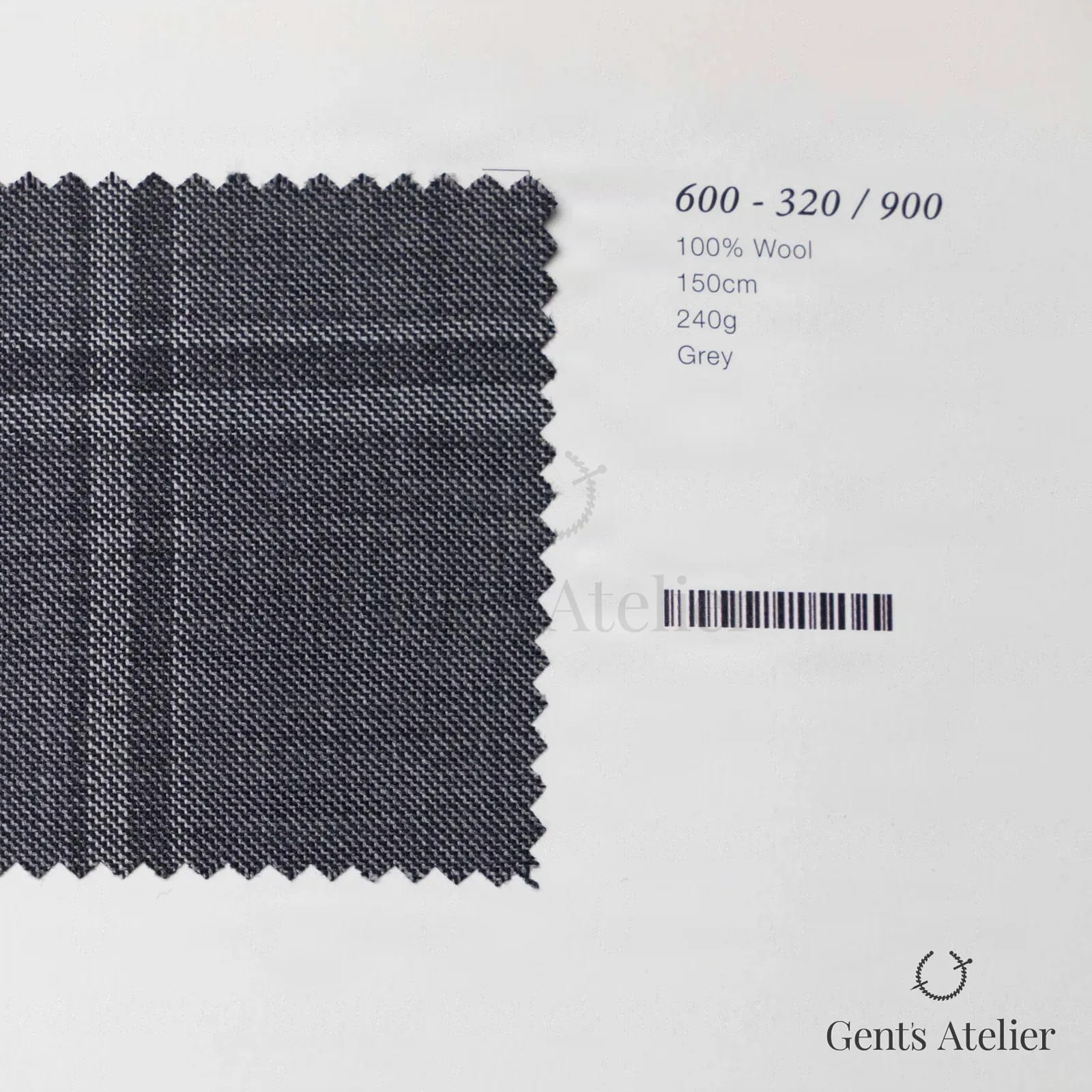 Образец ткани Marzoni 600 - 320 / 900 с этикеткой — Серый