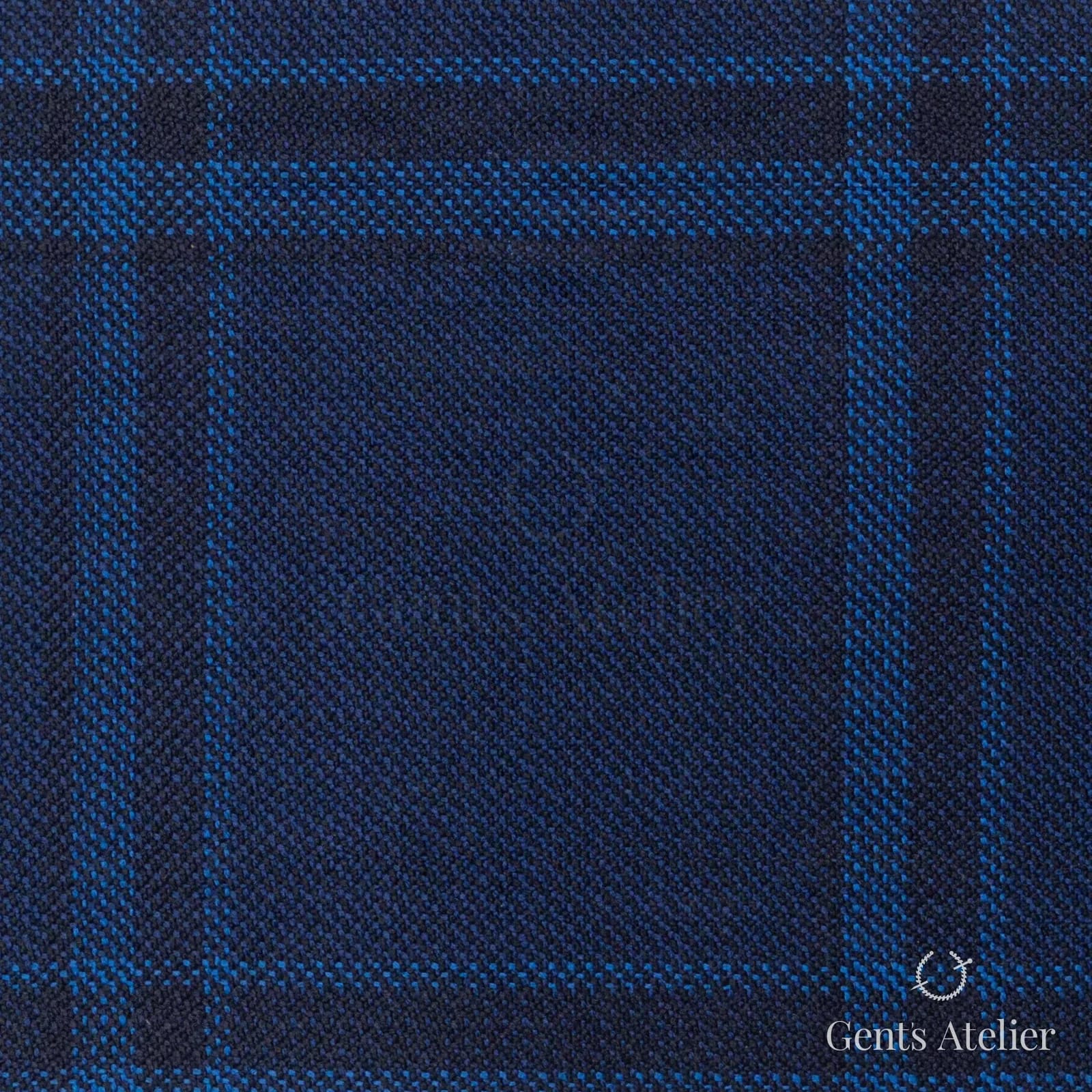 Костюмная ткань Marzoni 600 - 321 / 900 — Синий, оконная клетка, 100% шерсть