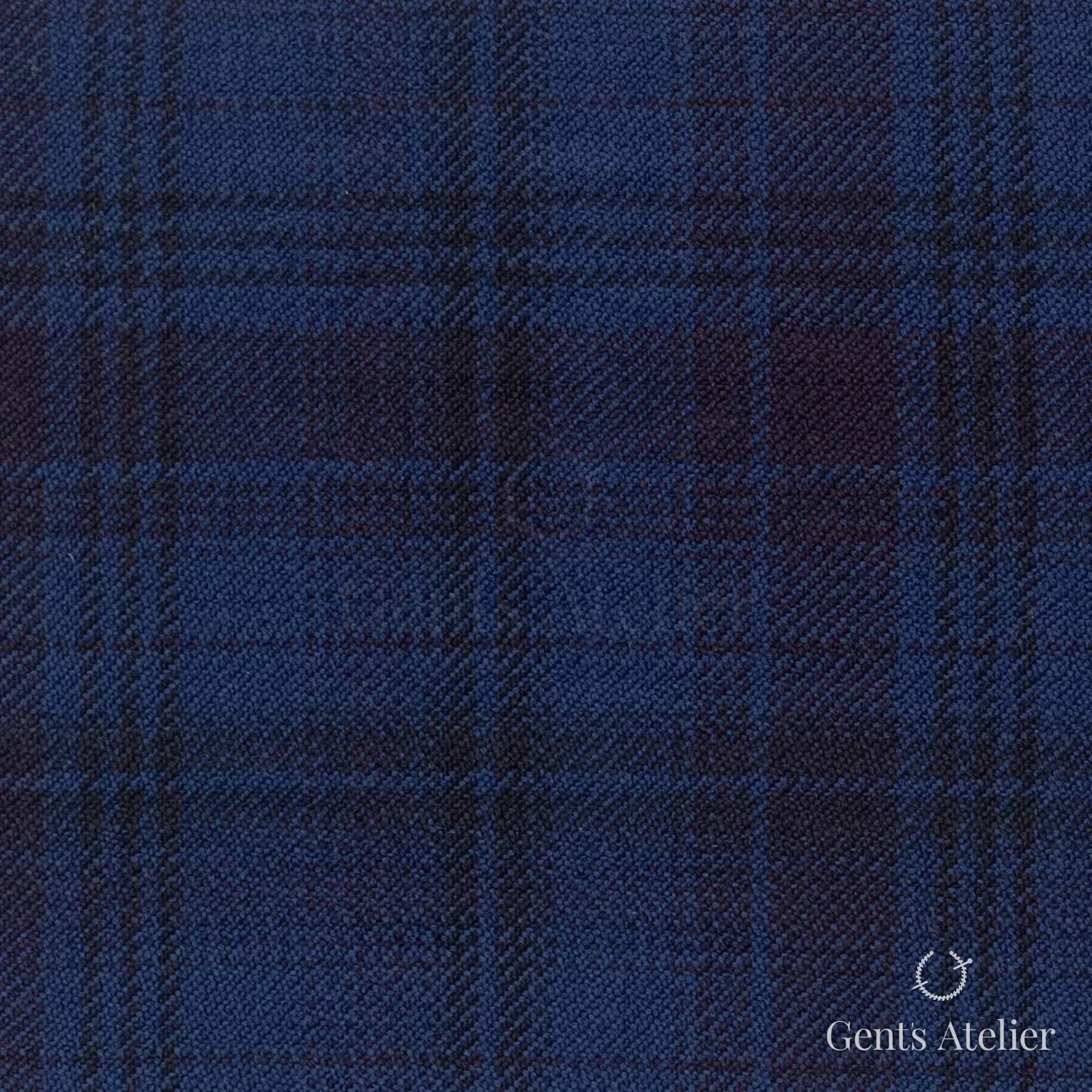 Костюмная ткань Marzoni 600 - 333 / 900 — Синий, клетка, 100% шерсть