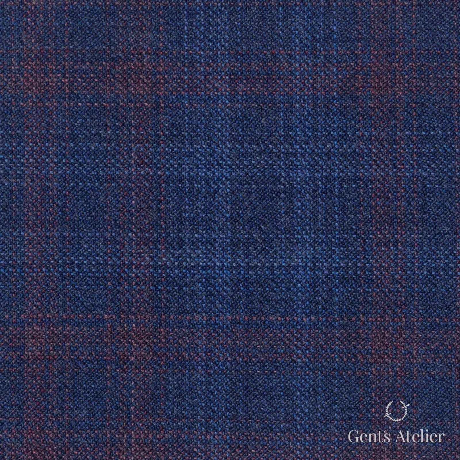 Костюмная ткань Marzoni 600 - 356 / 900 — Синий / Бордовый, меланж, 100% шерсть