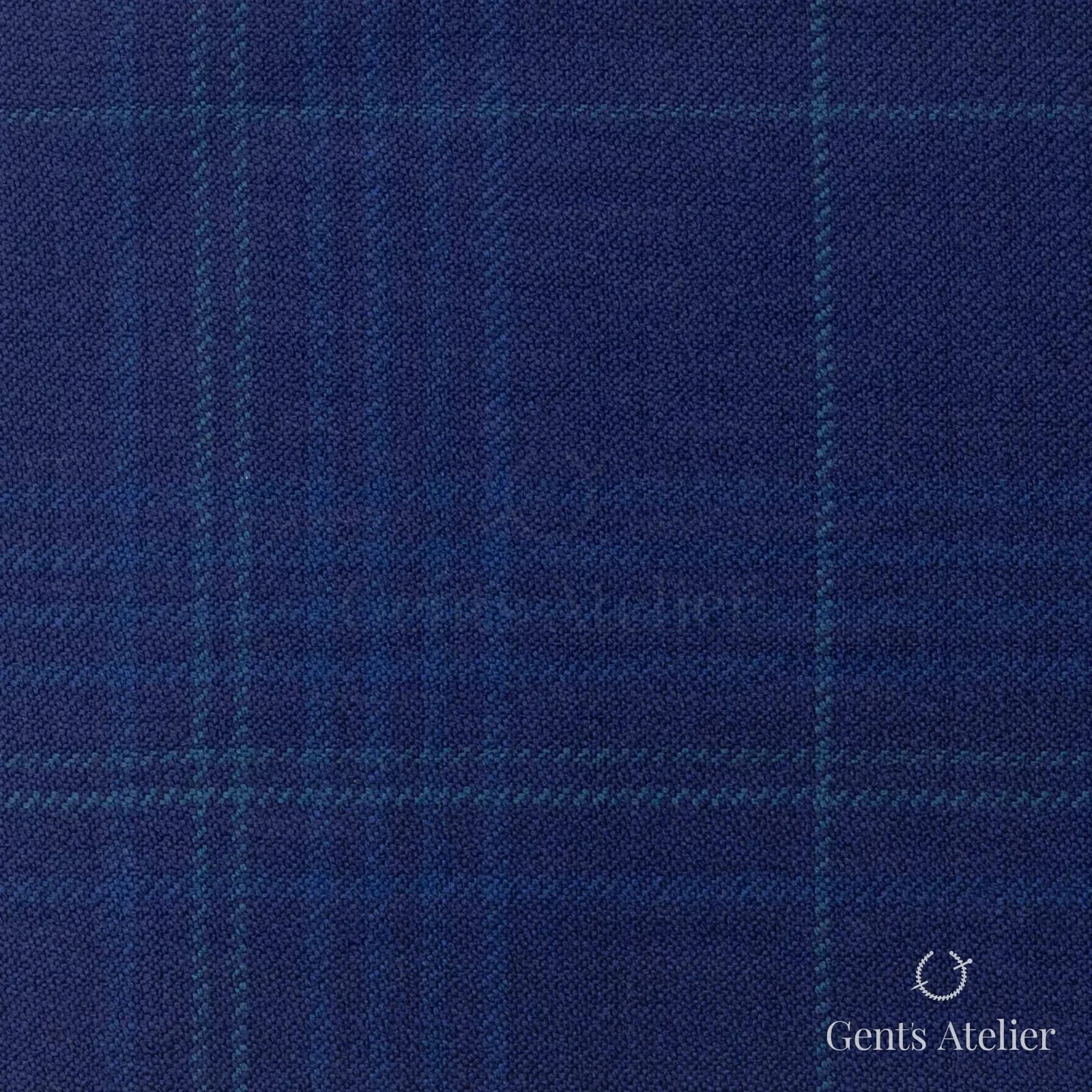 Костюмная ткань Marzoni 600 - 358 / 900 — Синий / Зелёный, оконная клетка, 100% шерсть