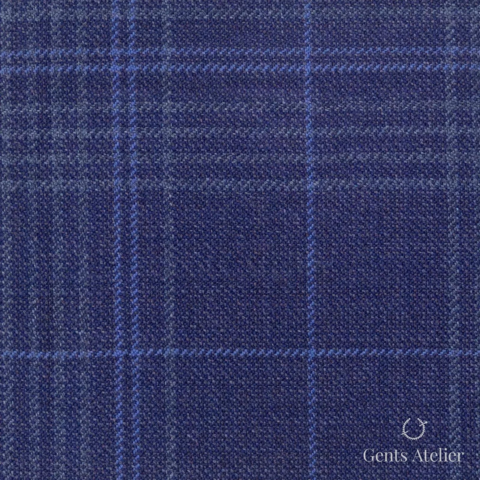 Костюмная ткань Marzoni 600 - 360 / 900 — Фиолетовый, оконная клетка, 100% шерсть