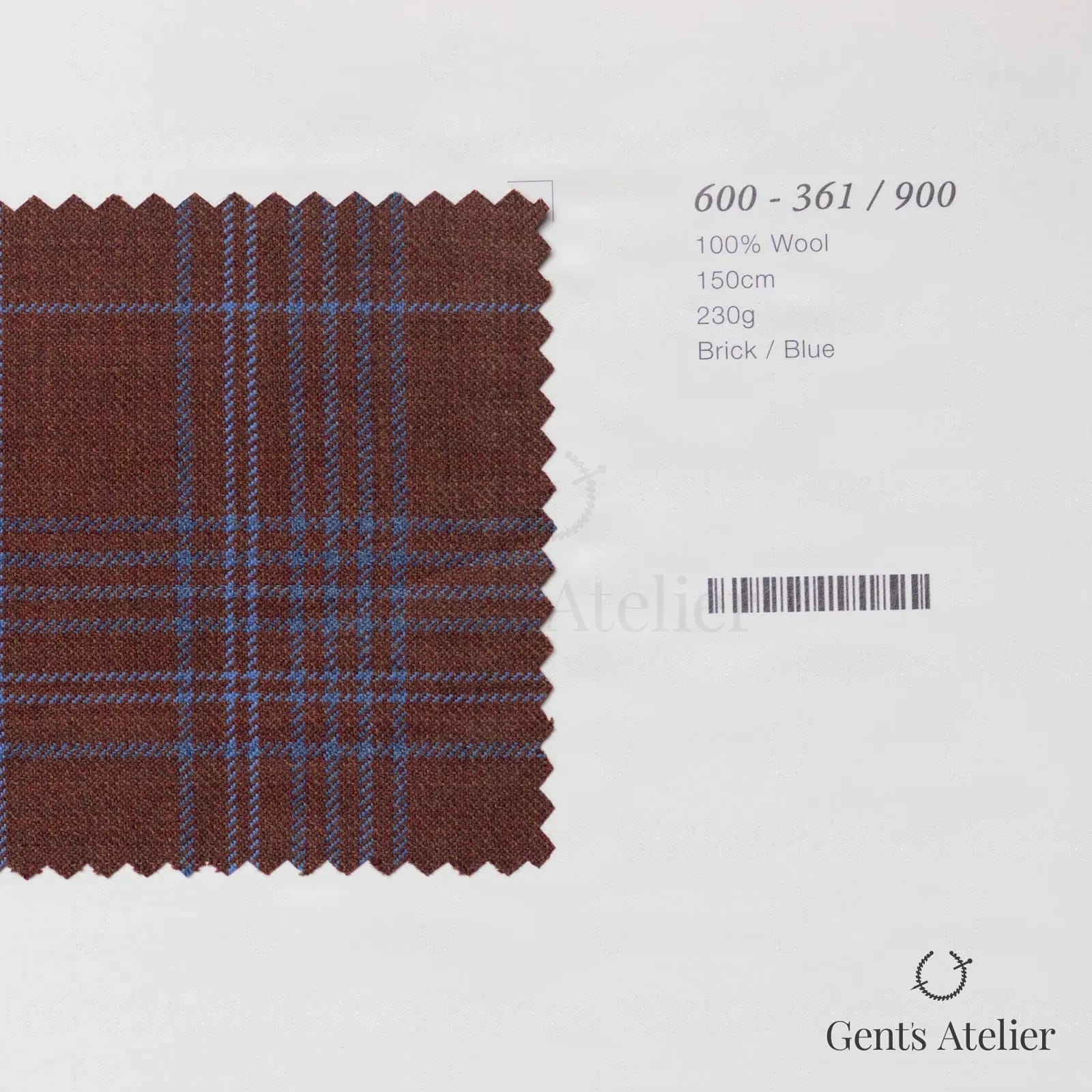 Образец ткани Marzoni 600 - 361 / 900 с этикеткой — Brick / Синий