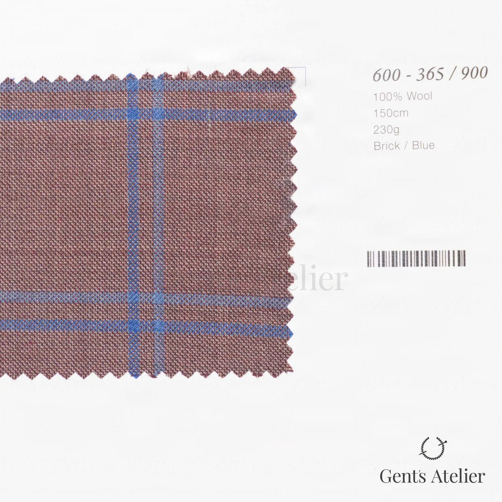 Образец ткани Marzoni 600 - 365 / 900 с этикеткой — Brick / Синий