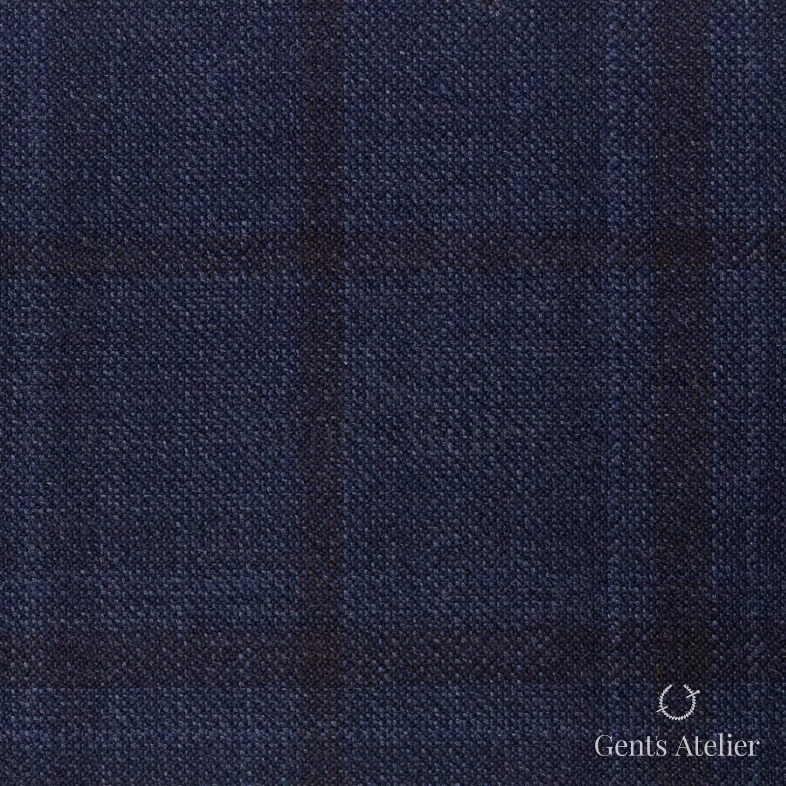 Костюмная ткань Marzoni 600 - 374 / 900 — Тёмно-синий / Синий, оконная клетка, 100% шерсть