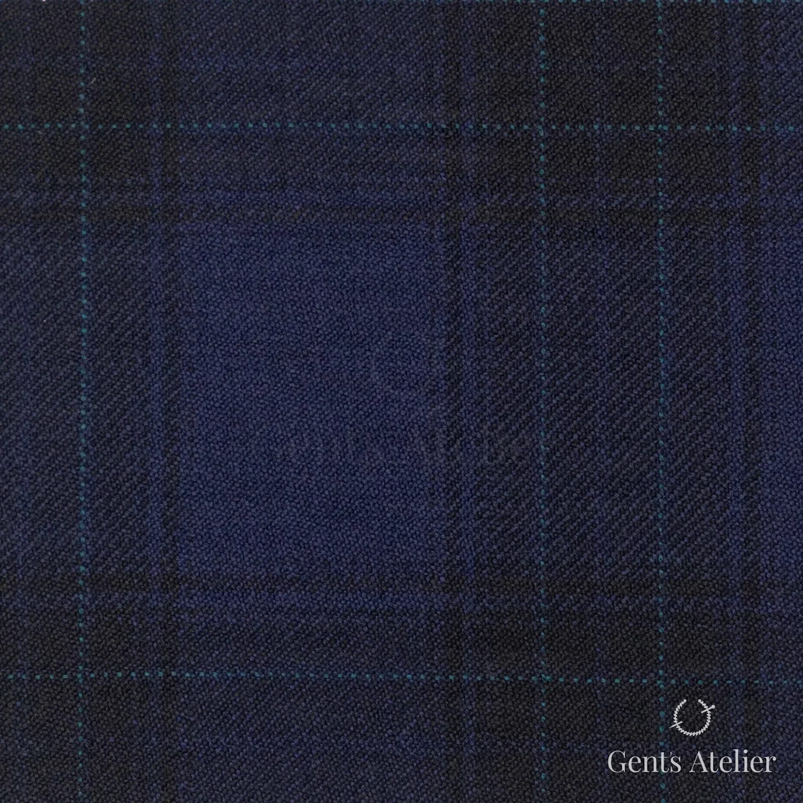 Костюмная ткань Marzoni 600 - 377 / 900 — Тёмно-синий, оконная клетка, 100% шерсть