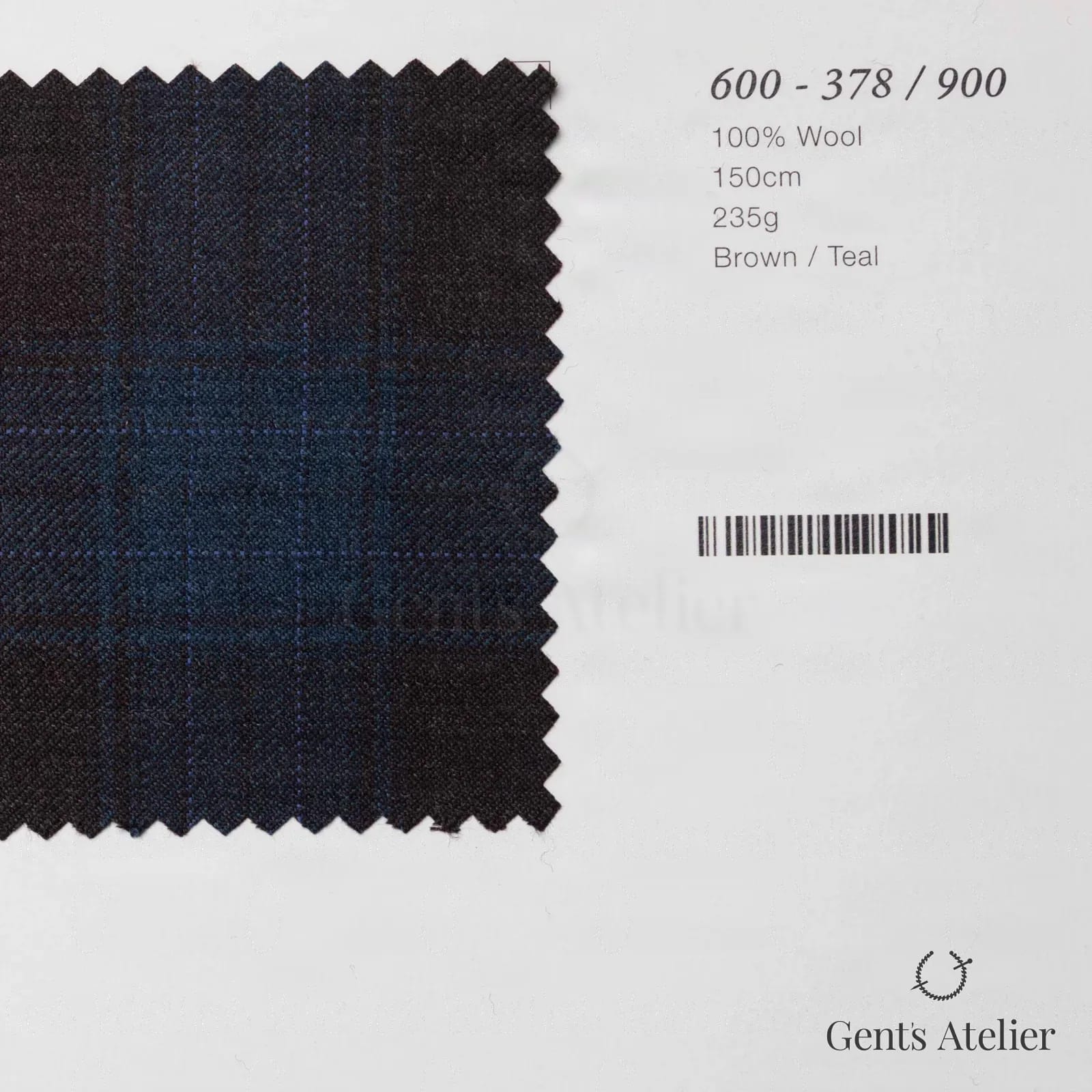 Образец ткани Marzoni 600 - 378 / 900 с этикеткой — Коричневый / Teal