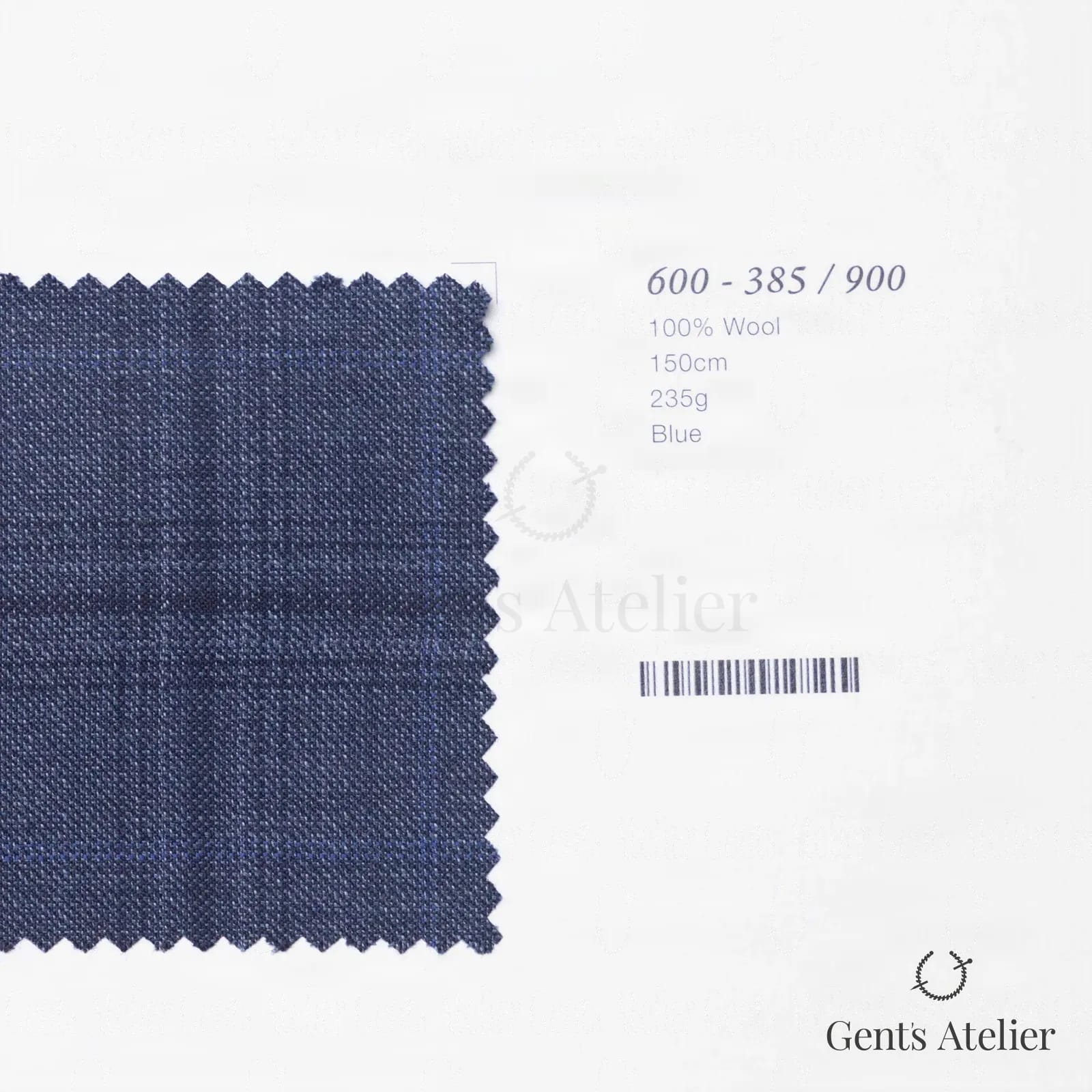 Образец ткани Marzoni 600 - 385 / 900 с этикеткой — Синий