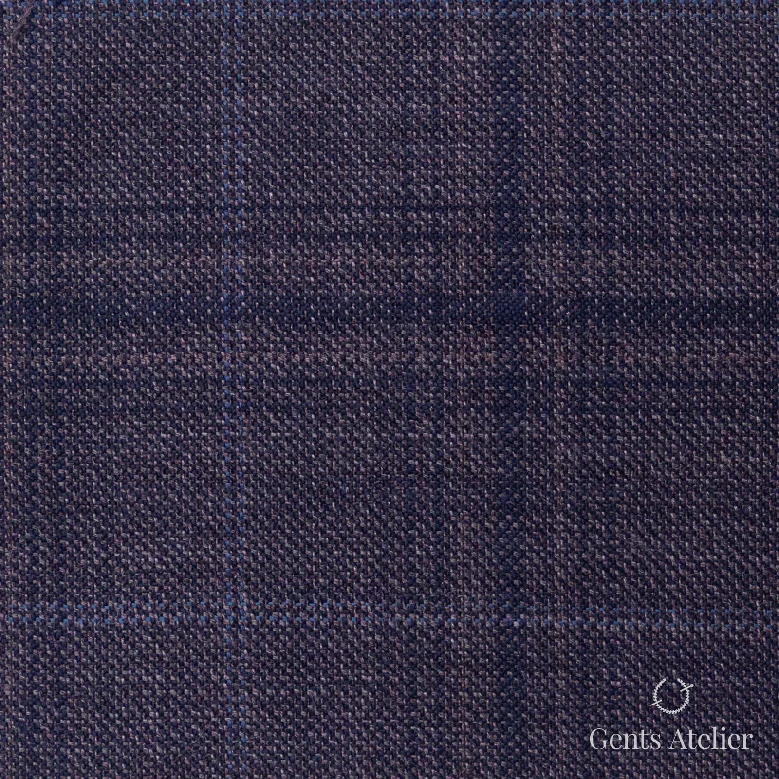 Костюмная ткань Marzoni 600 - 387 / 900 — Lavender / Синий, оконная клетка, 100% шерсть
