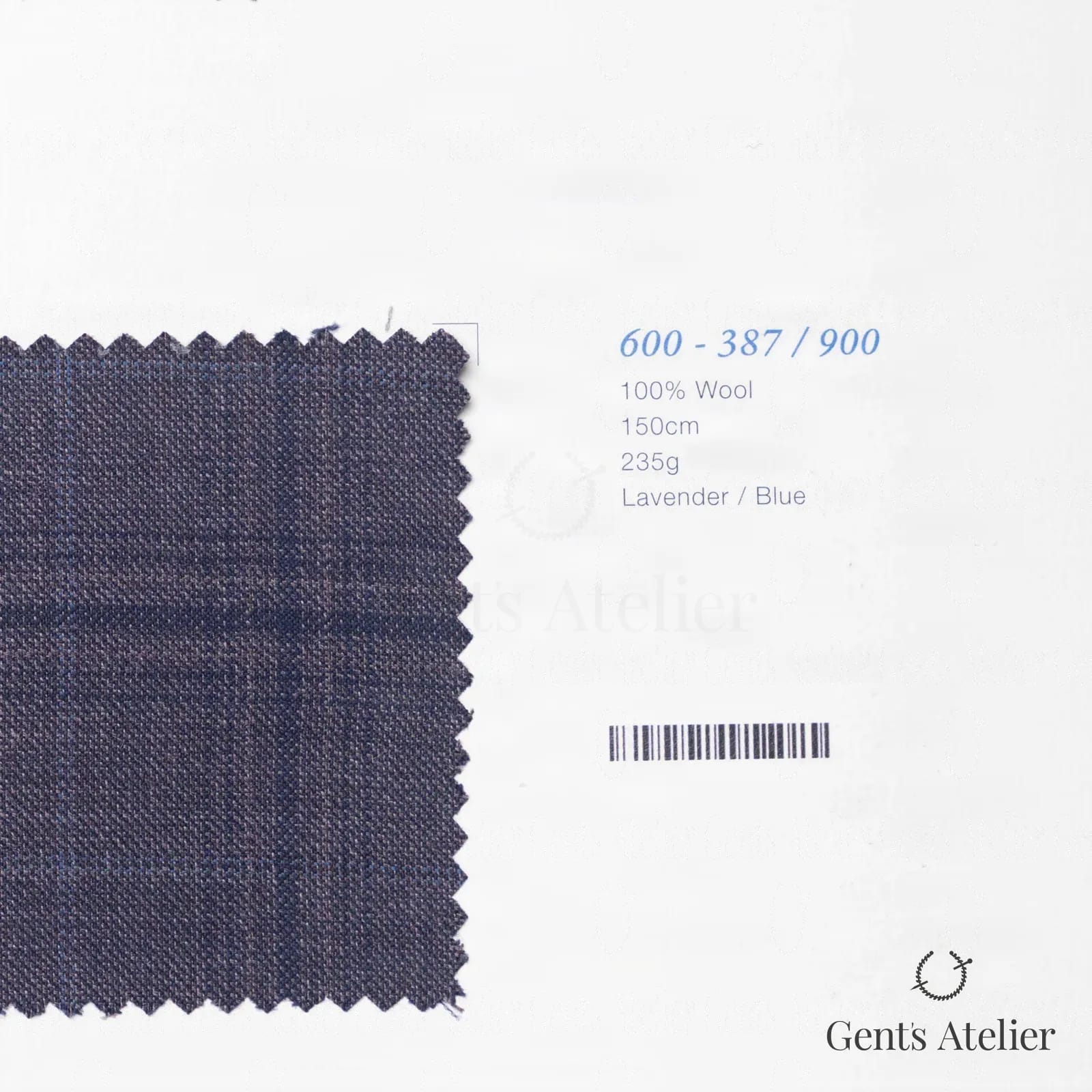 Образец ткани Marzoni 600 - 387 / 900 с этикеткой — Lavender / Синий
