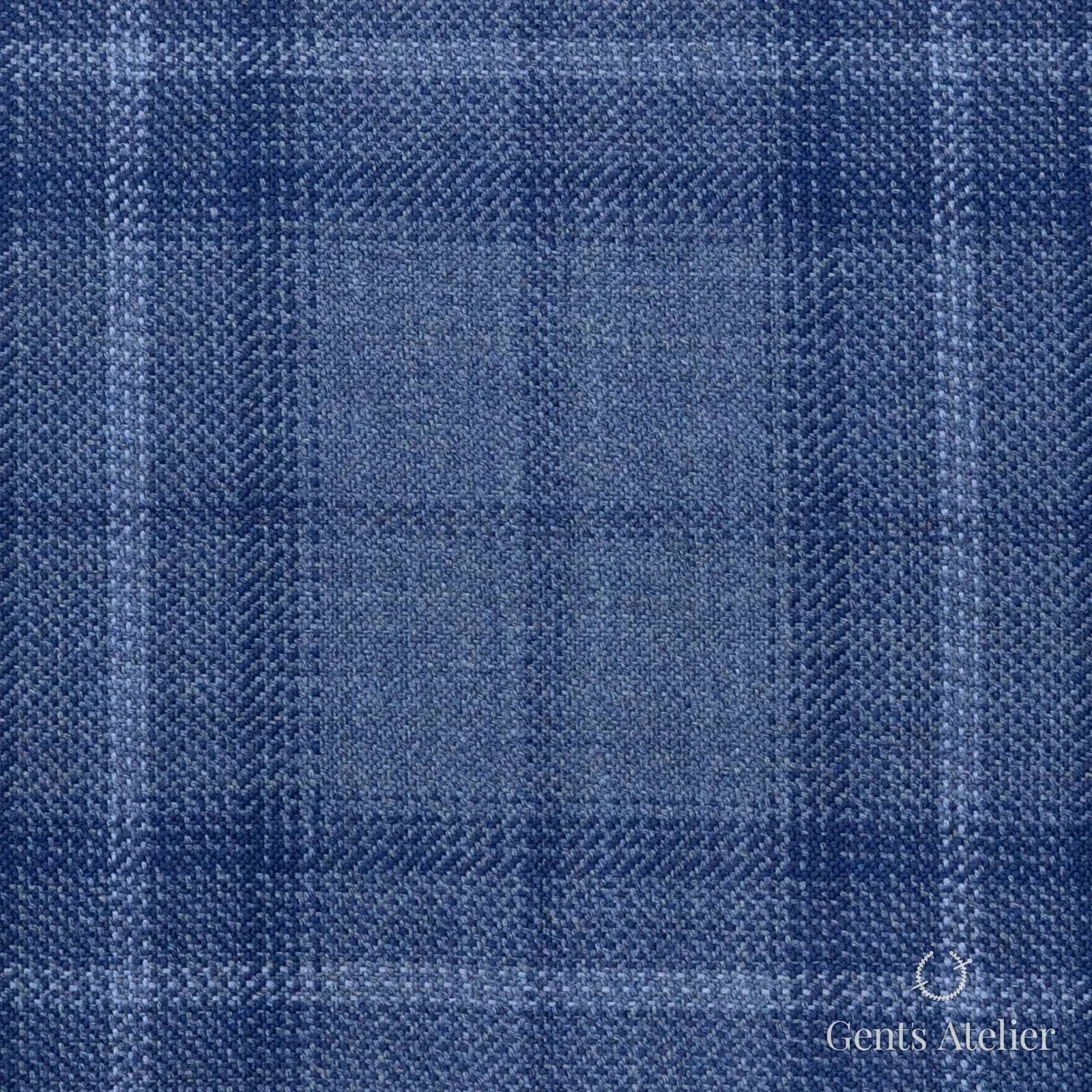 Костюмная ткань Marzoni 600 - 392 / 900 — Синий, оконная клетка, 100% шерсть