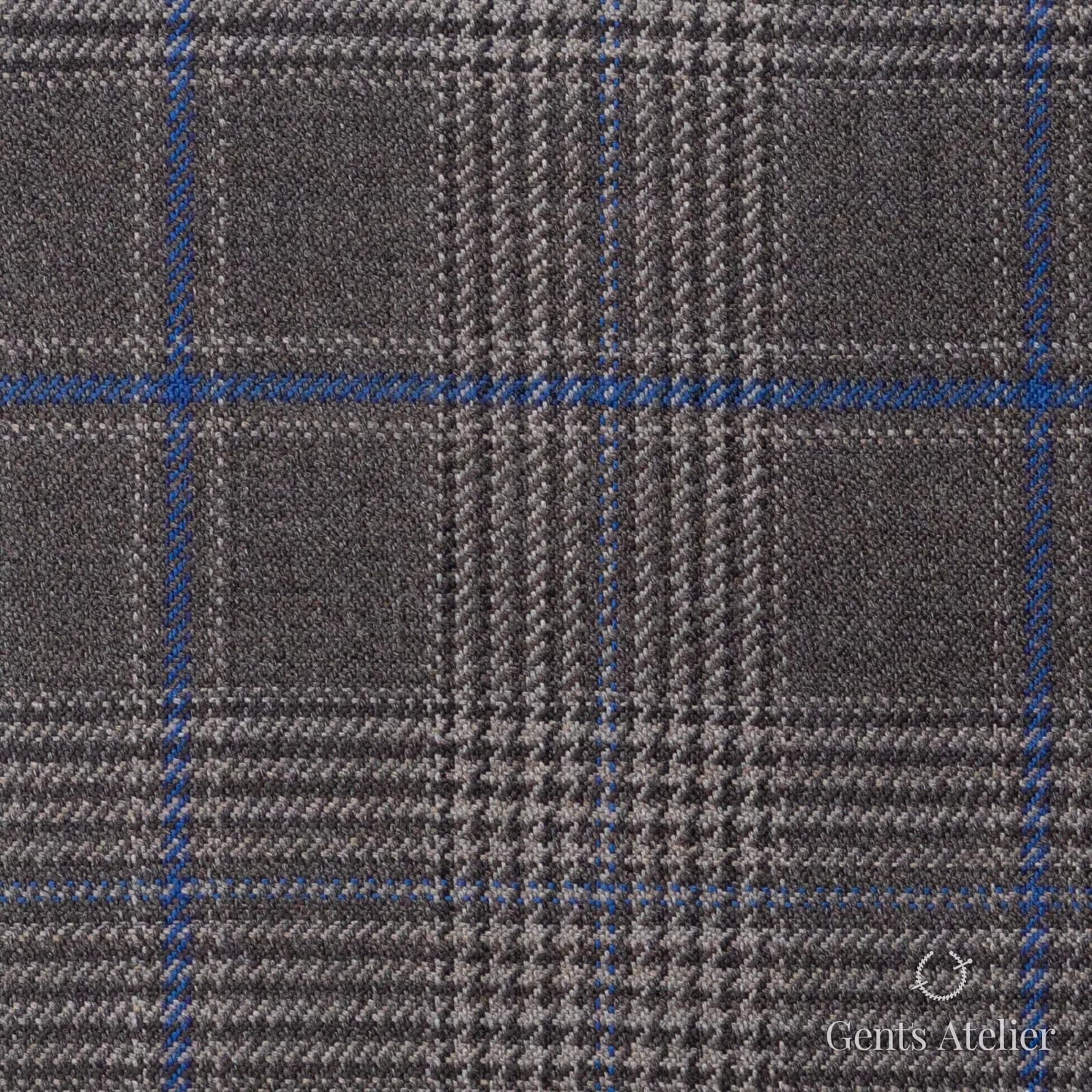 Костюмная ткань Marzoni 600 - 404 / 900 — Серый / Синий, гусиная лапка, 100% шерсть