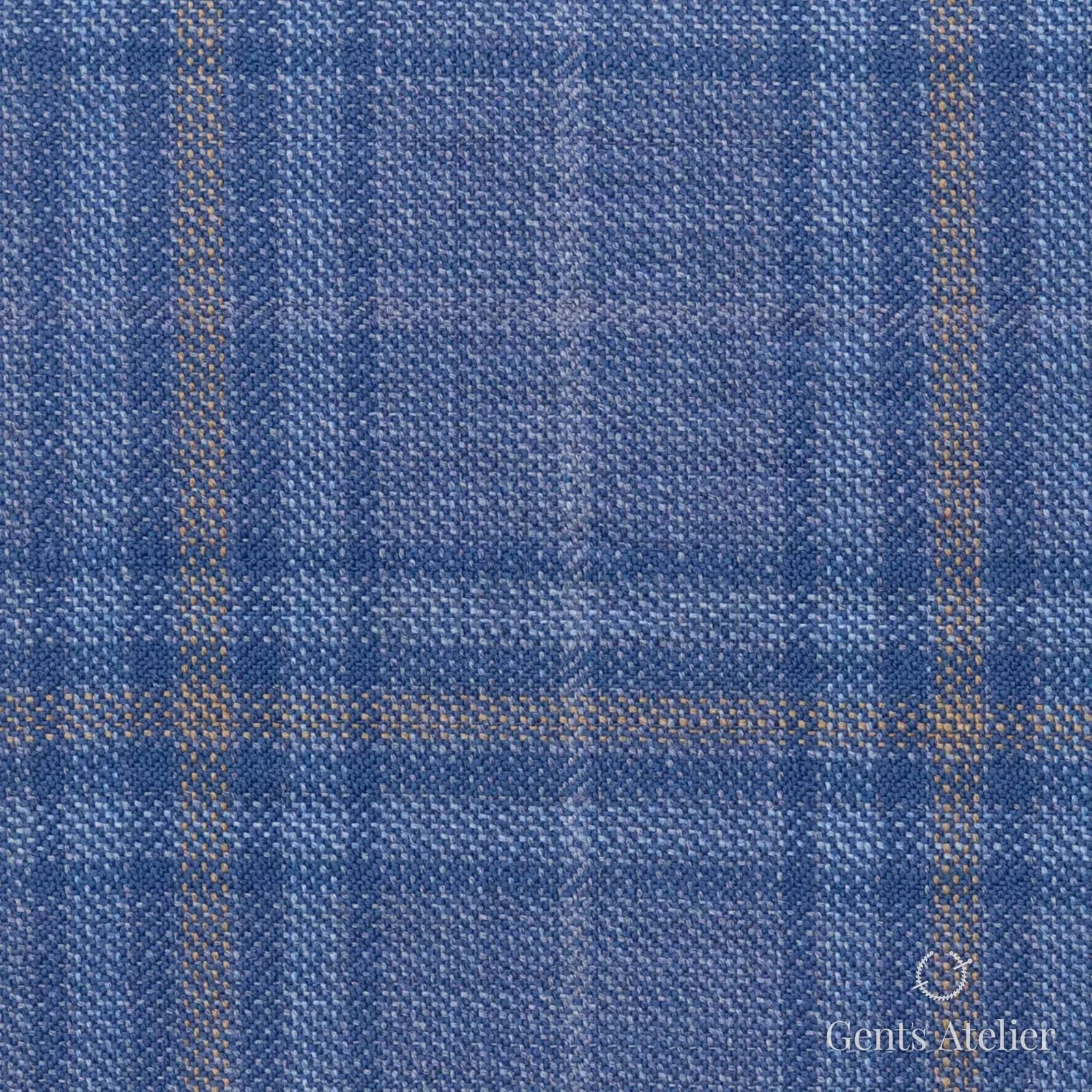 Костюмная ткань Marzoni 600 - 449 / 900 — Синий / Коричневый, оконная клетка, 100% шерсть