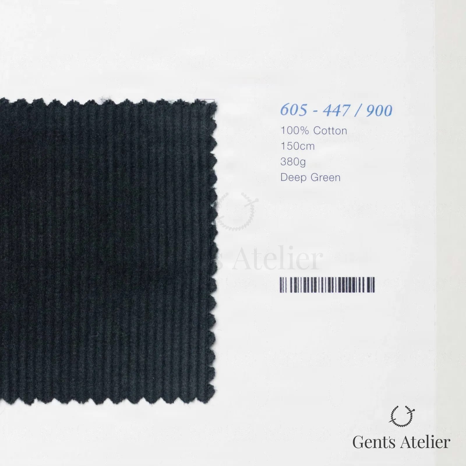 Образец ткани Marzoni 605 - 447 / 900 с этикеткой — Deep Green
