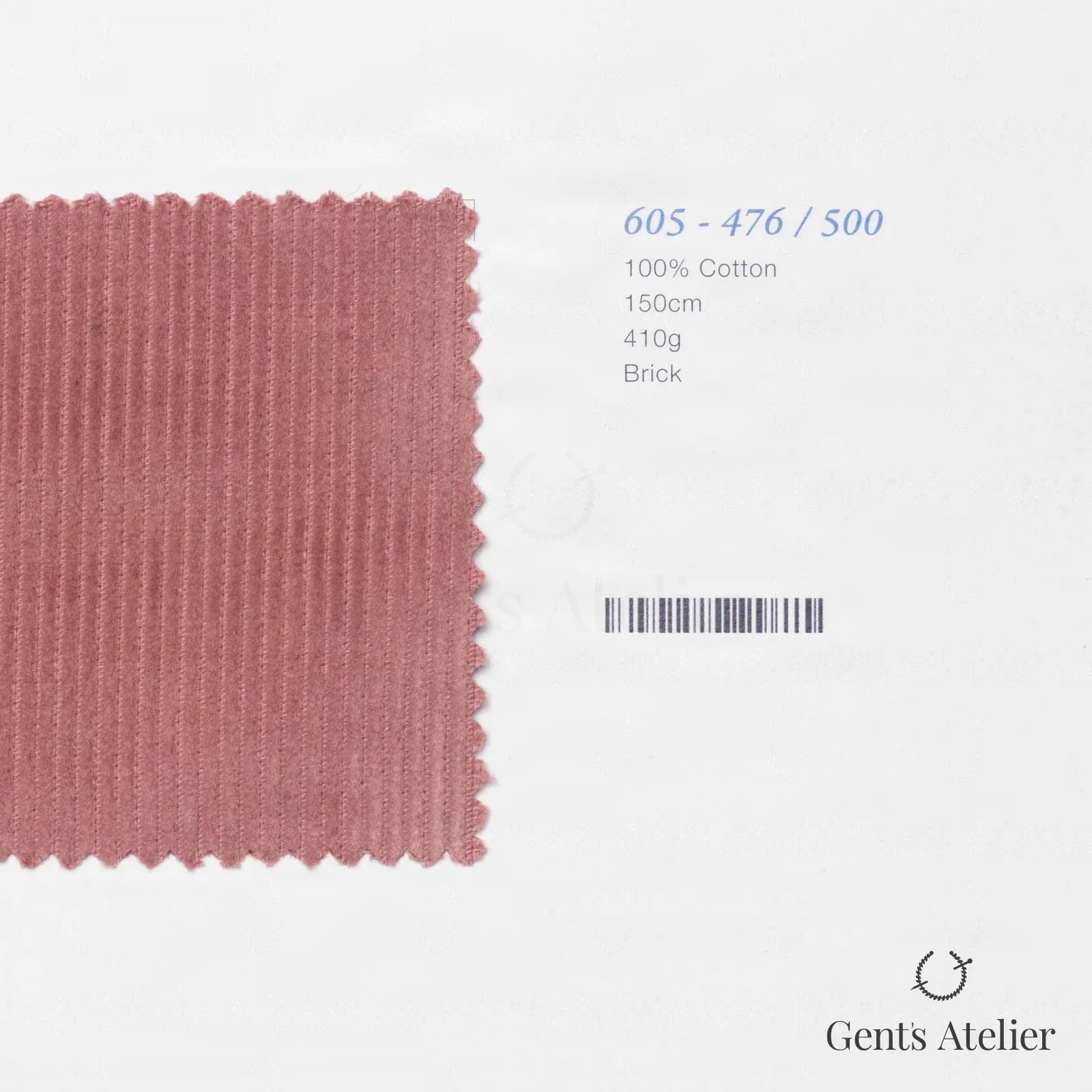 Образец ткани Marzoni 605 - 476 / 500 с этикеткой — Brick