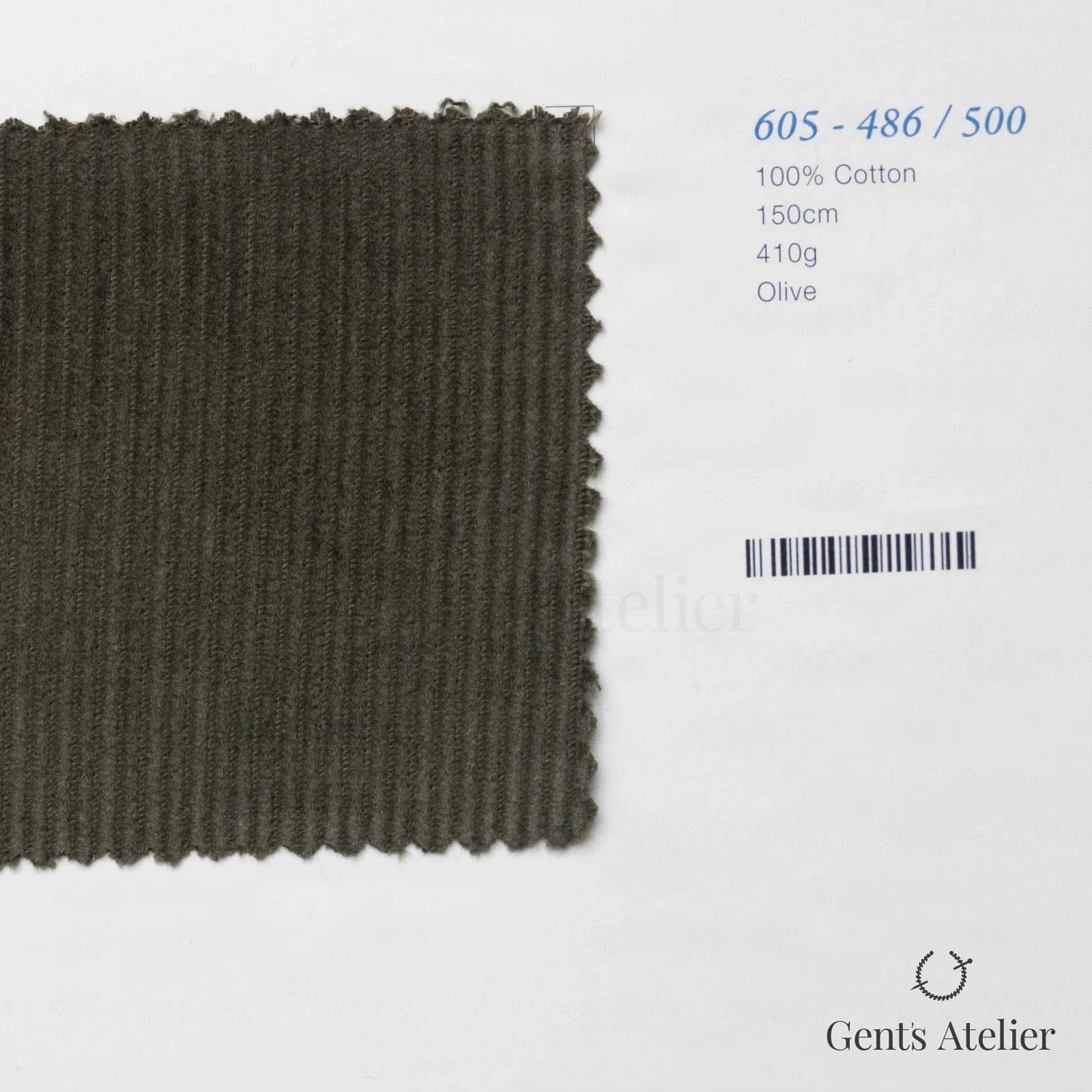 Образец ткани Marzoni 605 - 486 / 500 с этикеткой — Оливковый