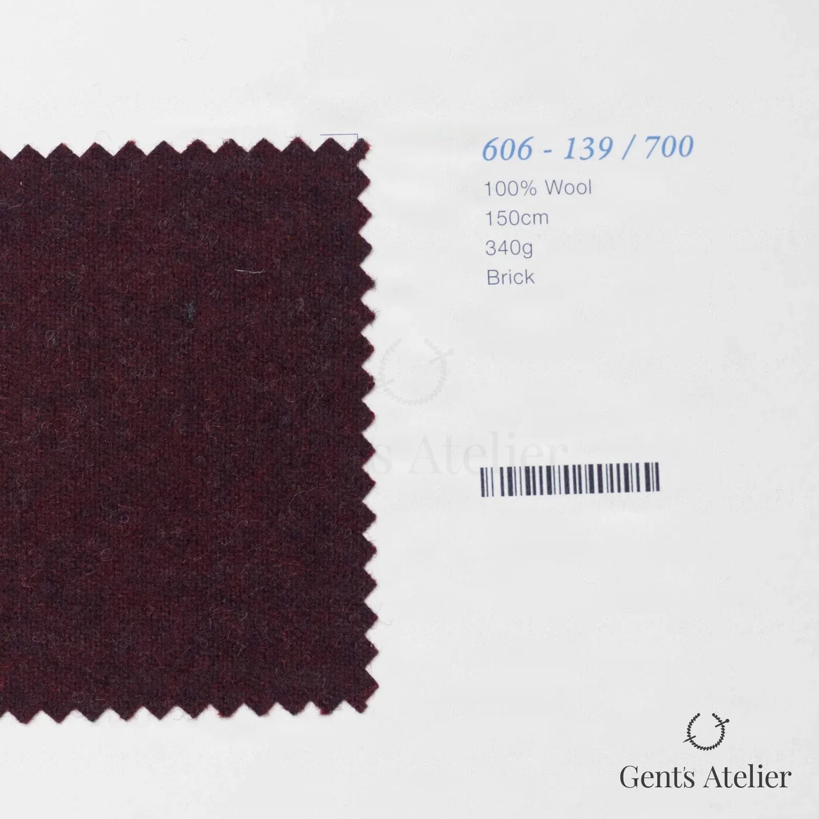 Образец ткани Marzoni 606 - 139 / 700 с этикеткой — Brick