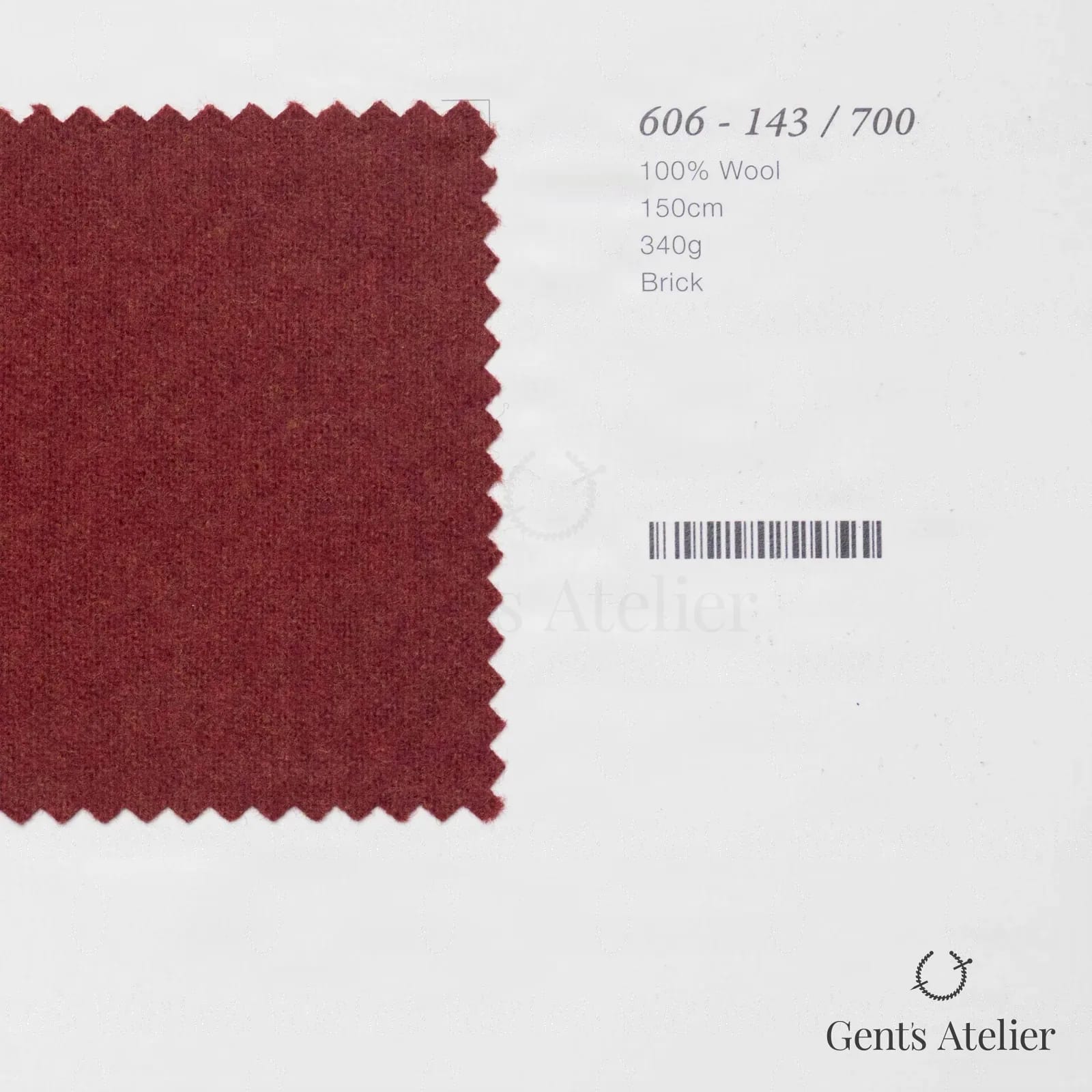 Образец ткани Marzoni 606 - 143 / 700 с этикеткой — Brick