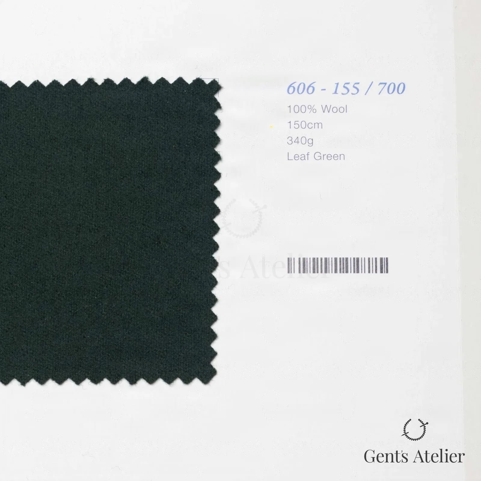 Образец ткани Marzoni 606 - 155 / 700 с этикеткой — Leaf Green