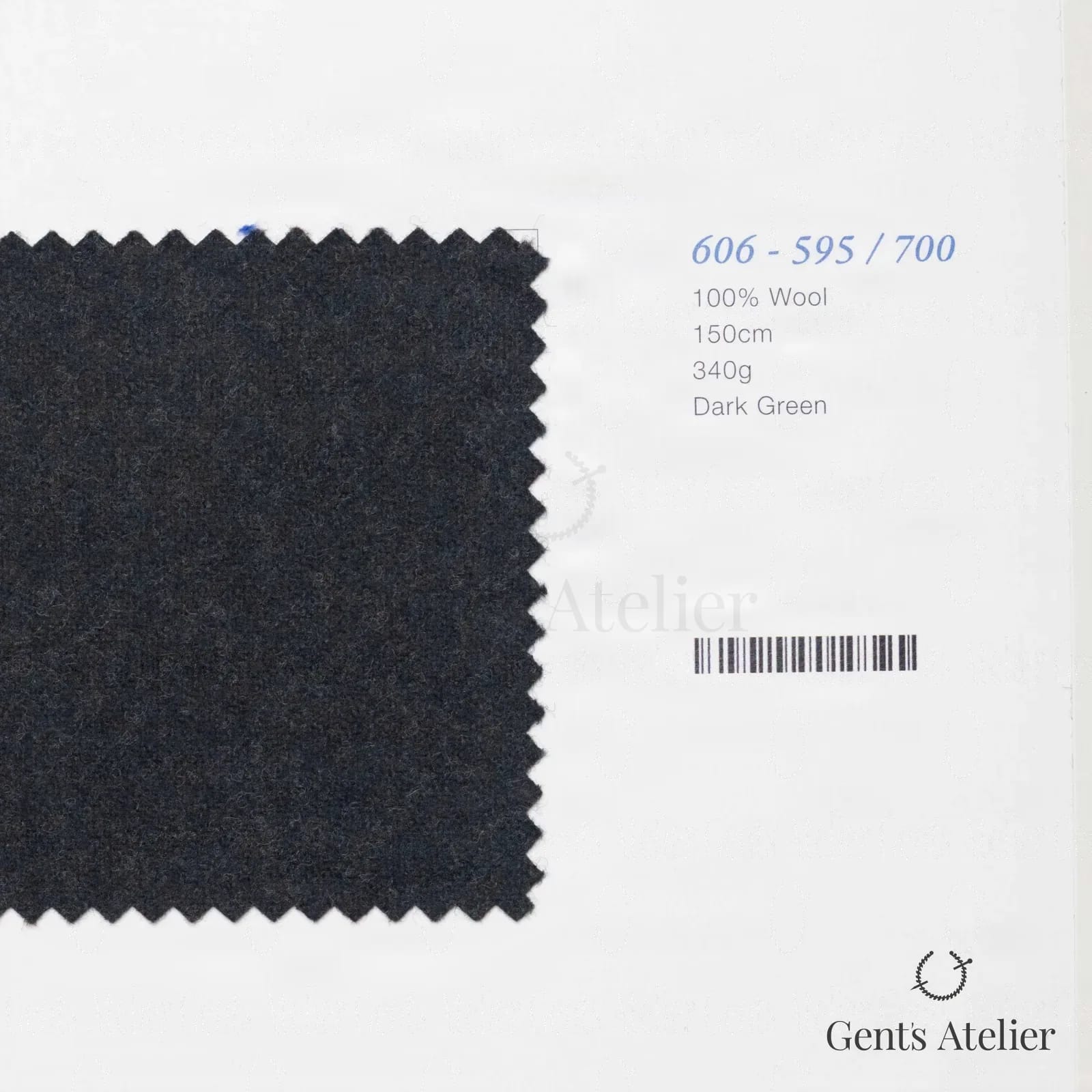 Образец ткани Marzoni 606 - 595 / 700 с этикеткой — Dark Green