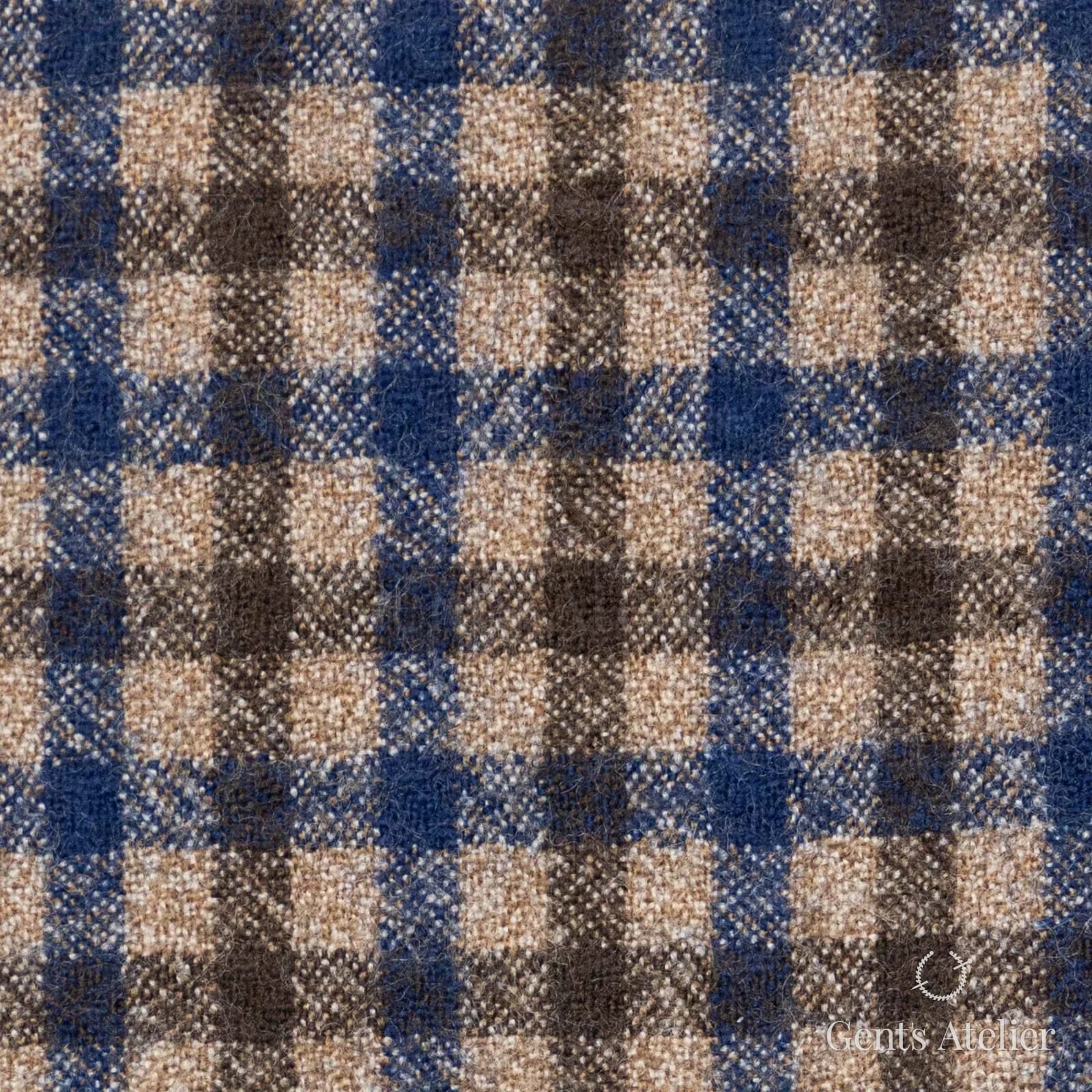 Костюмная ткань Marzoni 609 - 033 / 900 — Коричневый, клетка, 100% шерсть