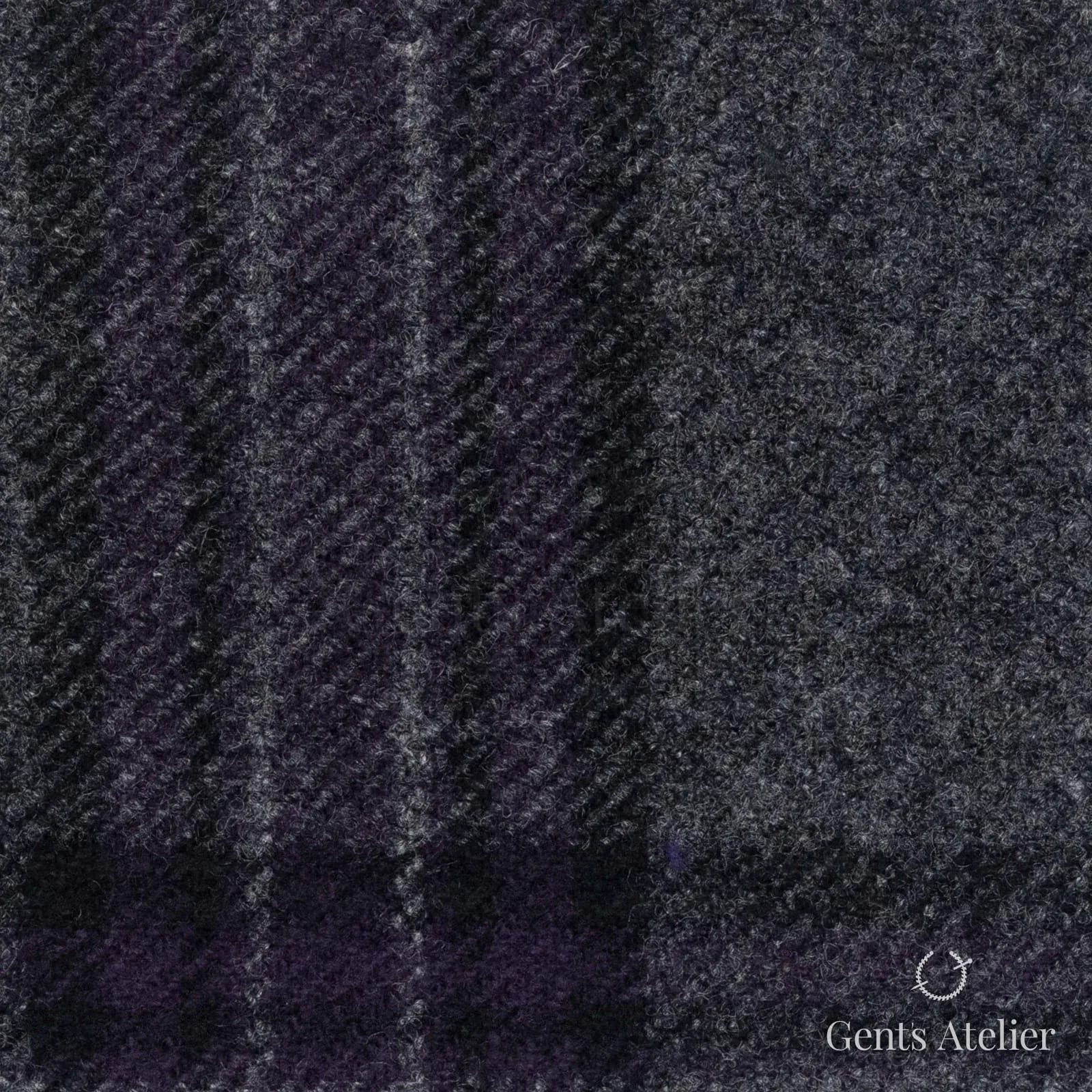 Костюмная ткань Marzoni 641 - 006 / 900 — Фиолетовый / Серый, оконная клетка, 100% шерсть
