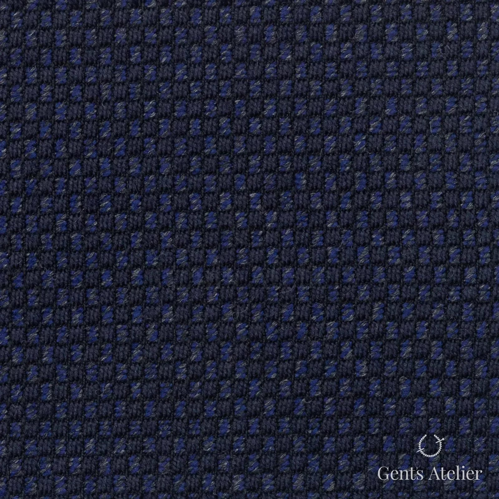 Костюмная ткань Marzoni 641 - 114 / 900 — Deep Blue, гусиная лапка, 97% шерсть, 3% кашемир