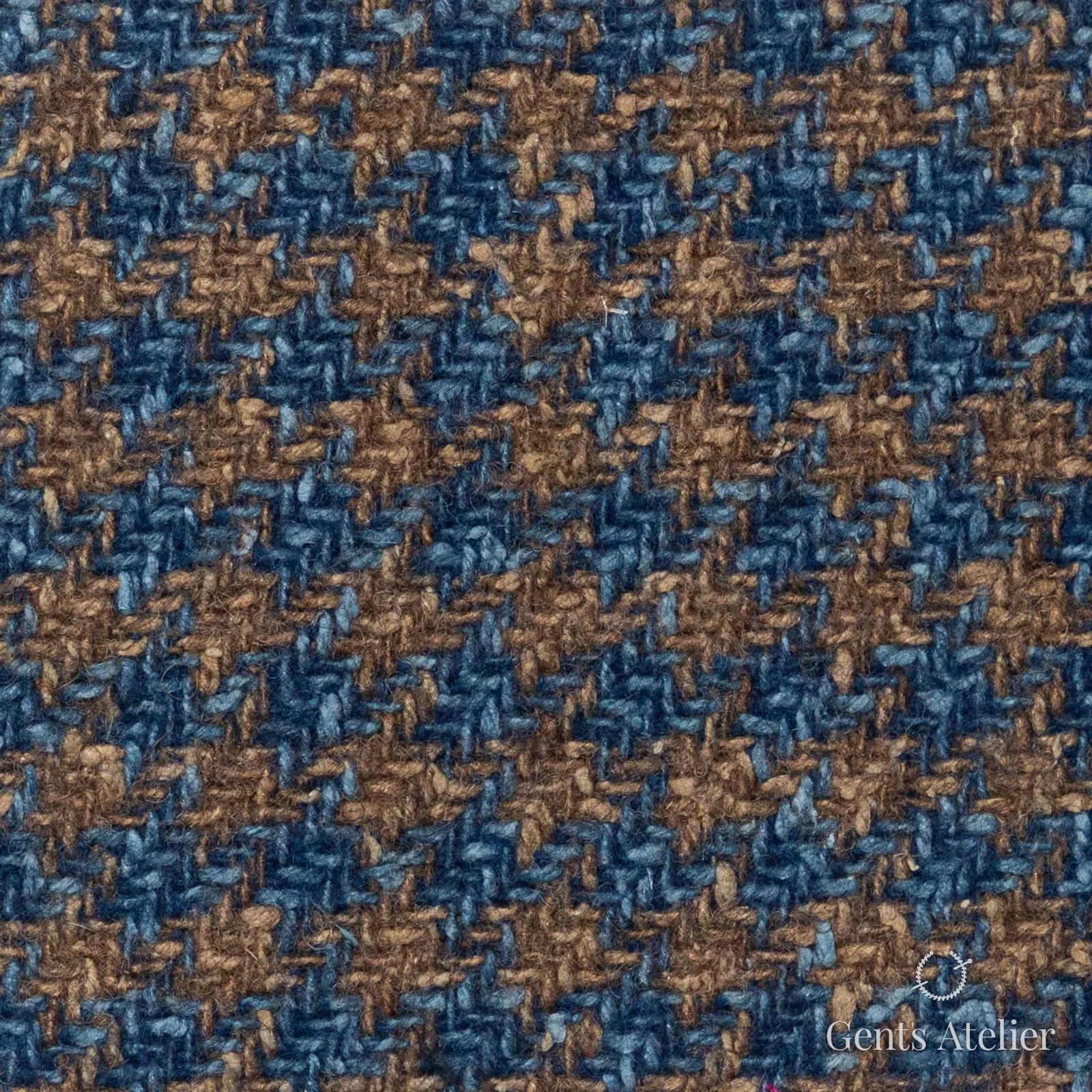 Костюмная ткань Marzoni 641 - 150 / 1200 — Teal / Коричневый, ёлочка, 71% шерсть, 29% шёлк