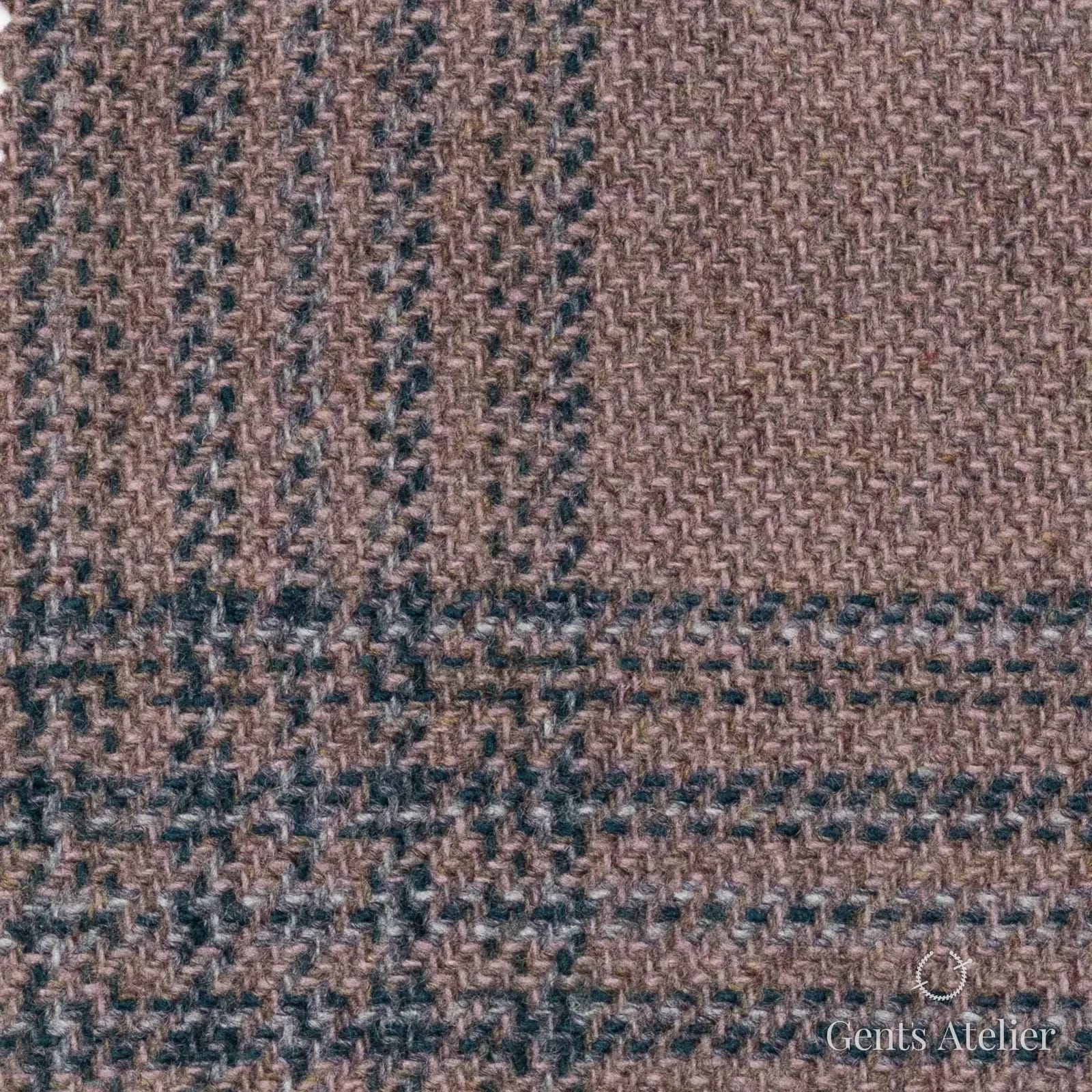 Костюмная ткань Marzoni 651 - 665 / 1200 — Pink / Зелёный, оконная клетка, 90% шерсть, 10% кашемир