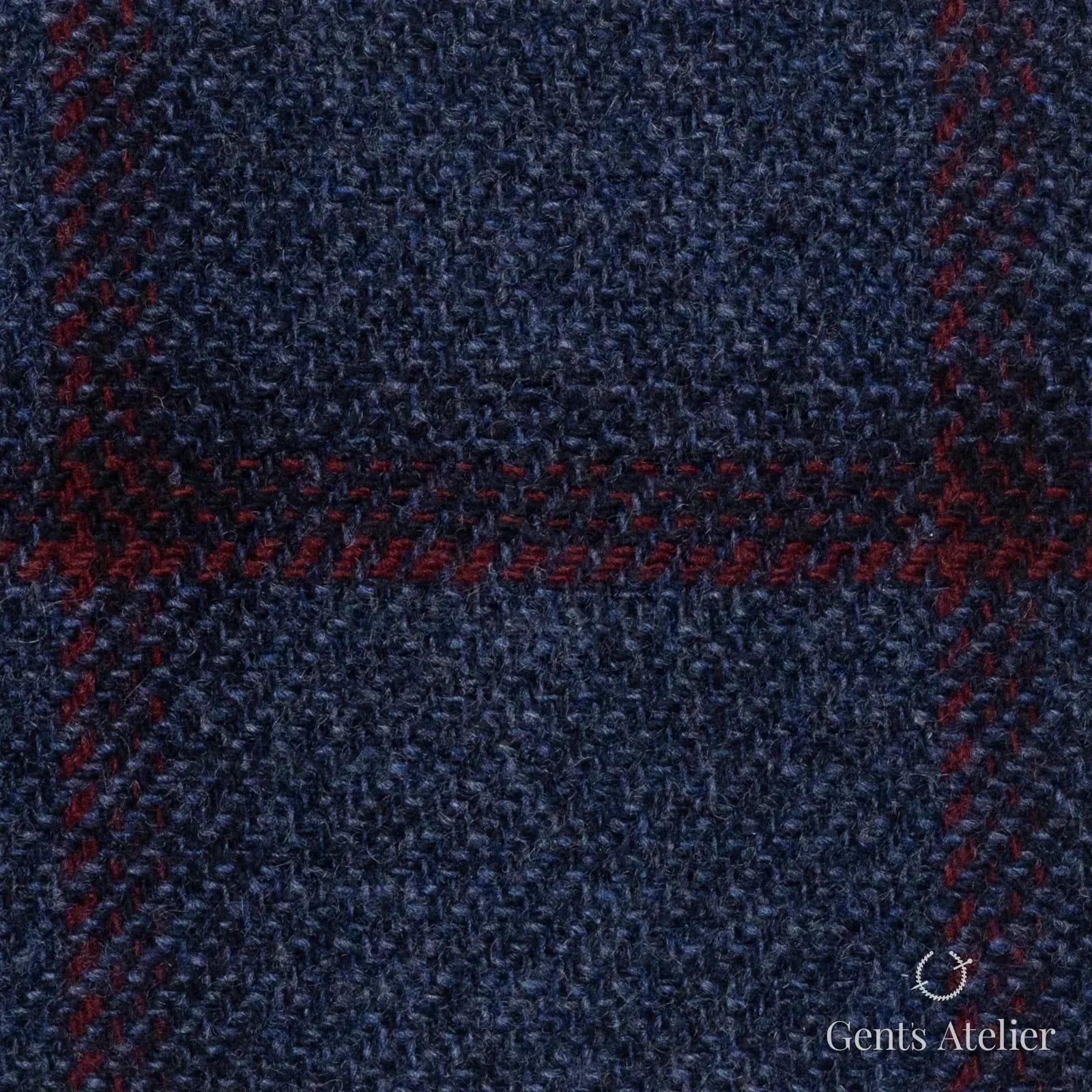 Костюмная ткань Marzoni 651 - 666 / 1200 — Синий / Красный, оконная клетка, 90% шерсть, 10% кашемир