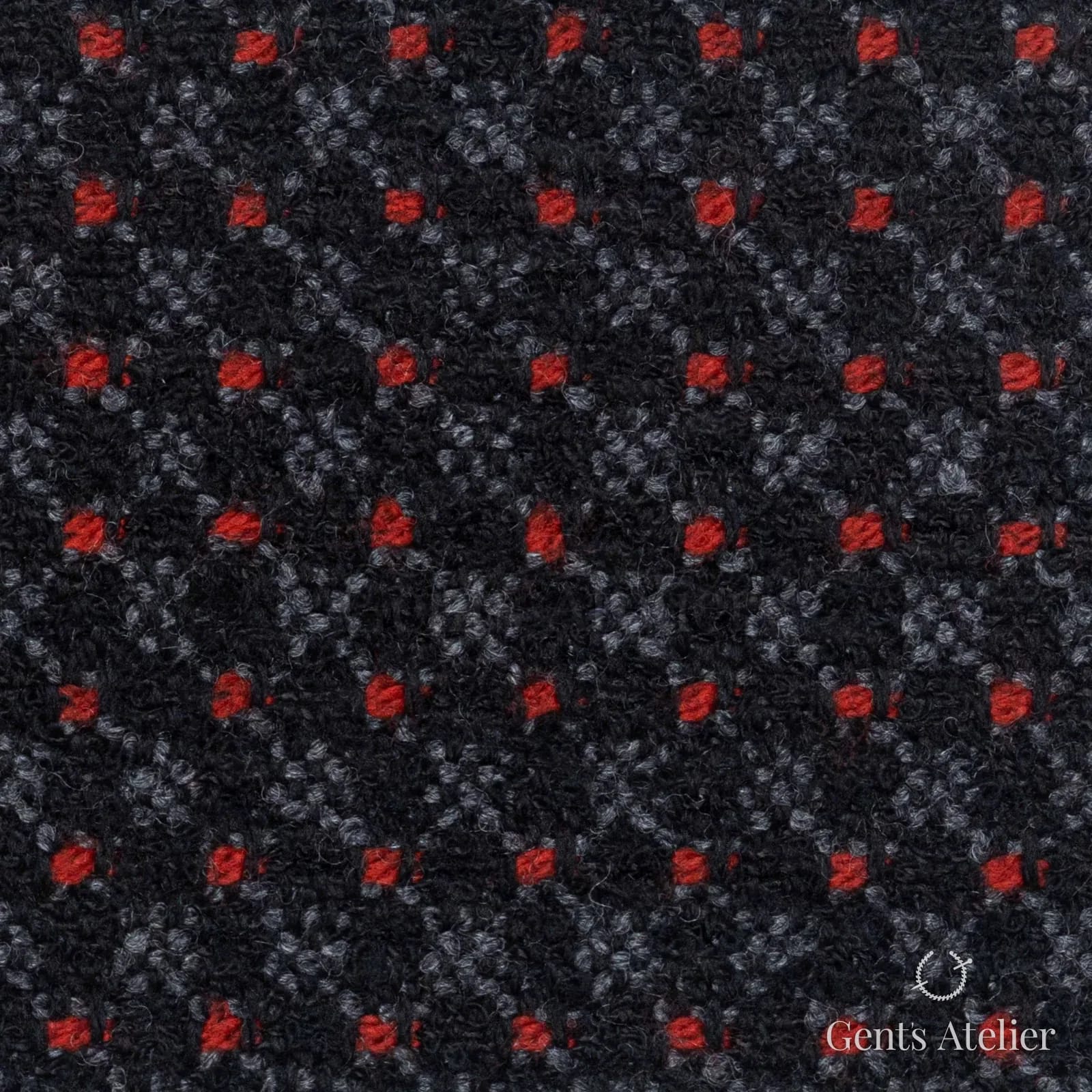 Костюмная ткань Marzoni 665 - 108 / 1200 — Чёрный / Красный, клетка, 89% шерсть, 10% polyamid, 1% эластан