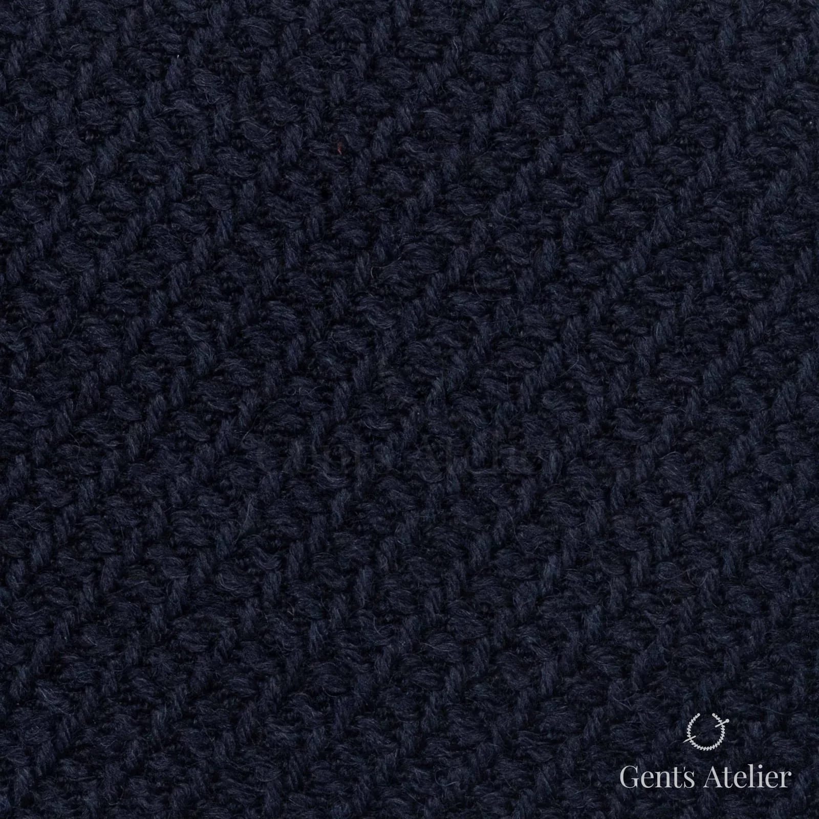 Костюмная ткань Marzoni 665 - 109 / 1200 — Тёмно-синий, ёлочка, 99% шерсть, 1% эластан