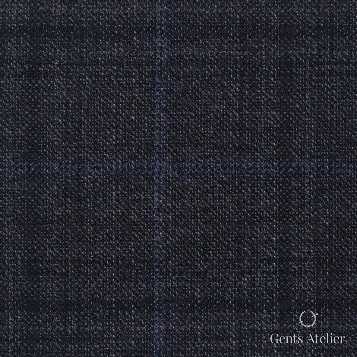 Костюмная ткань Marzoni 600 - 384 / 900 — Серый / Синий, в клетку, 100% шерсть