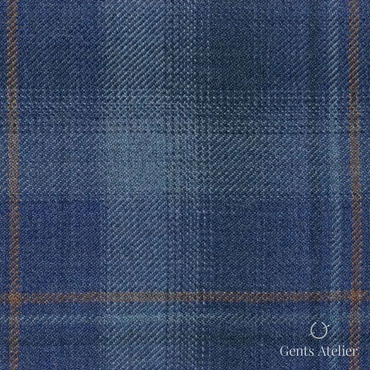Костюмная ткань Marzoni 600 - 459 / 900 — Синий / Горчичный, виндоупейн, 100% шерсть