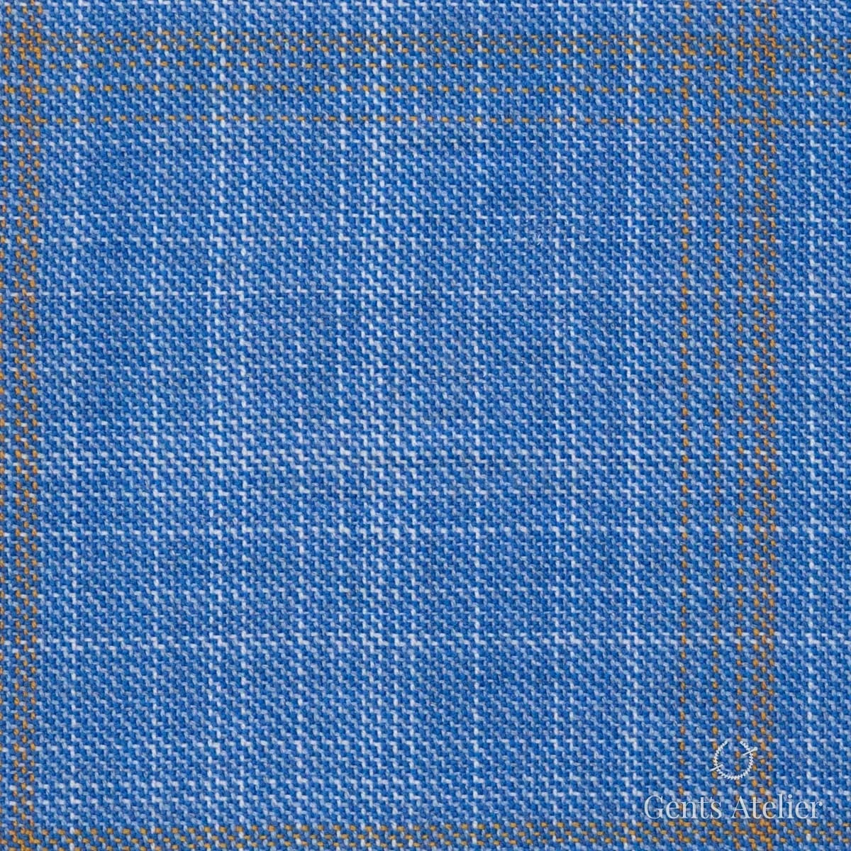 Костюмная ткань Marzoni 600 - 464 / 1000 — Голубой / Бежевый, виндоупейн, 100% шерсть