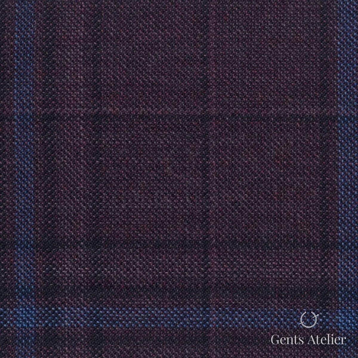 Костюмная ткань Marzoni 600 - 474 / 1000 — Бордовый / Голубой, виндоупейн, 100% шерсть