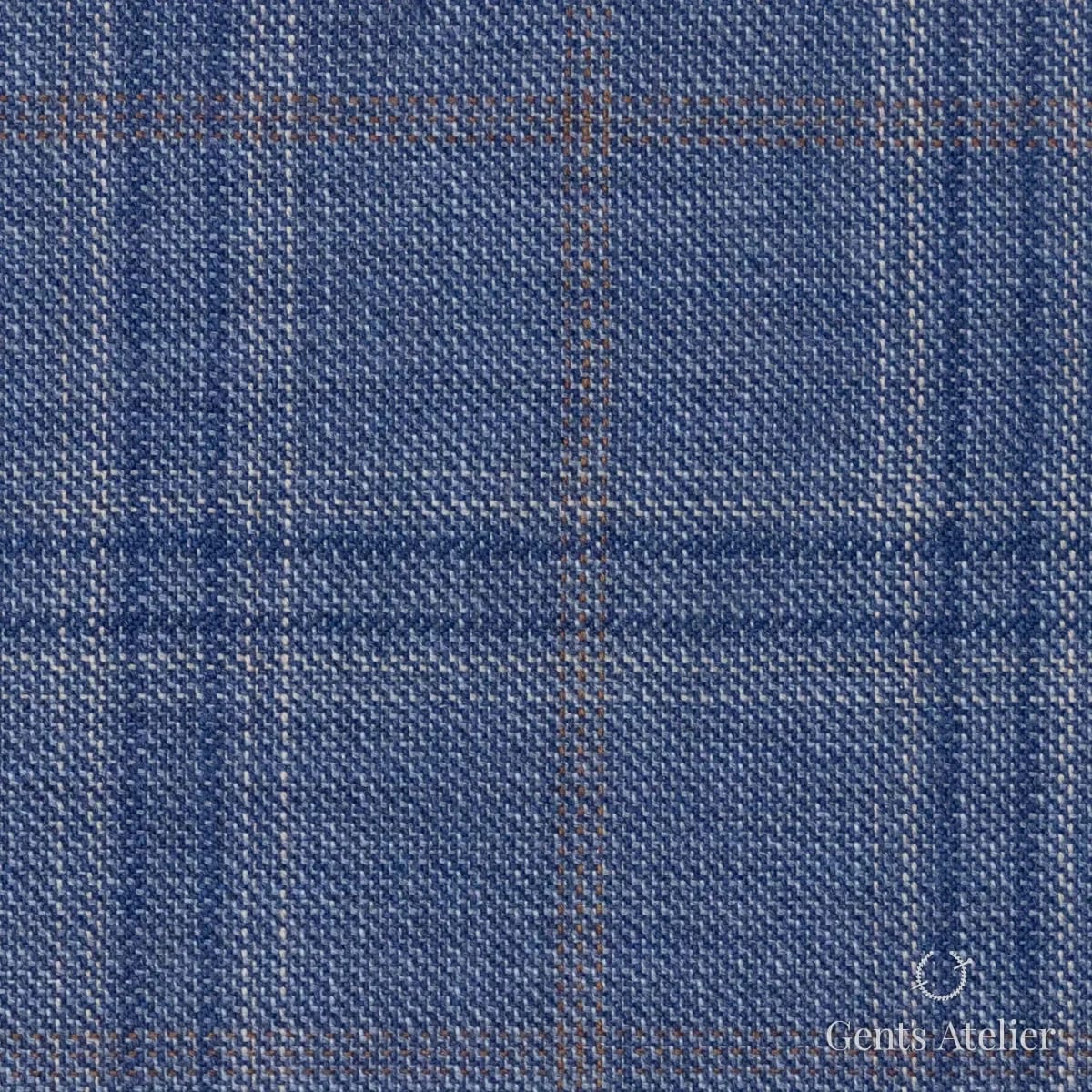 Костюмная ткань Marzoni 600 - 478 / 1000 — Светло-синий / Бежевый, виндоупейн, 100% шерсть