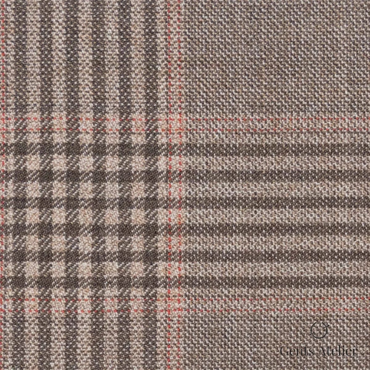 Костюмная ткань Marzoni 600 - 481 / 1000 — Бежевый / Песочный, в клетку, 100% шерсть