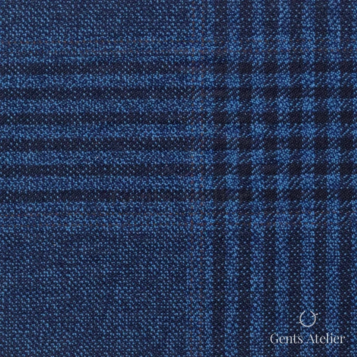 Костюмная ткань Marzoni 600 - 482 / 1000 — Синий / Тёмно-синий, виндоупейн, 100% шерсть