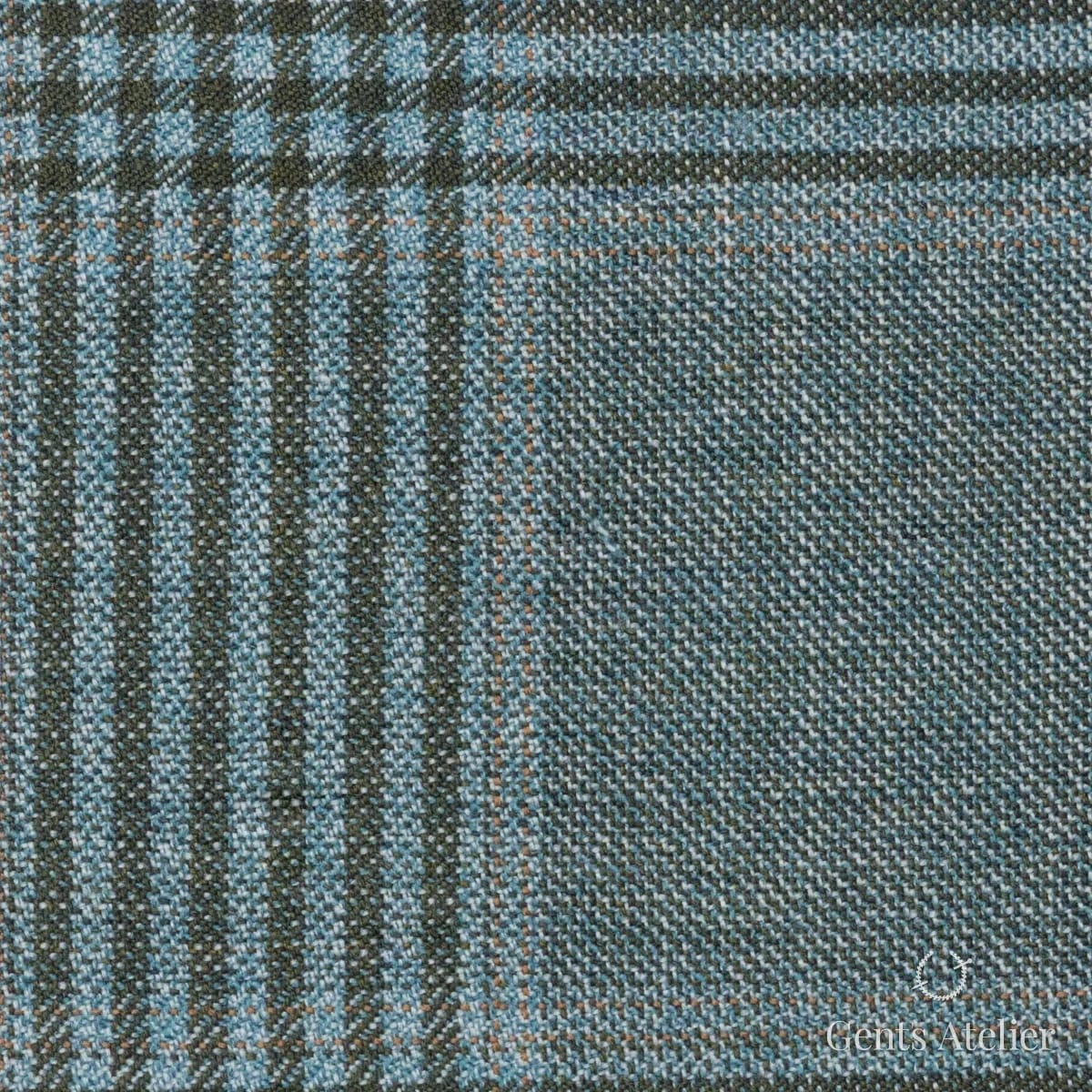 Костюмная ткань Marzoni 600 - 484 / 1000 — Зелёный / Тёмно-зелёный, в клетку, 100% шерсть