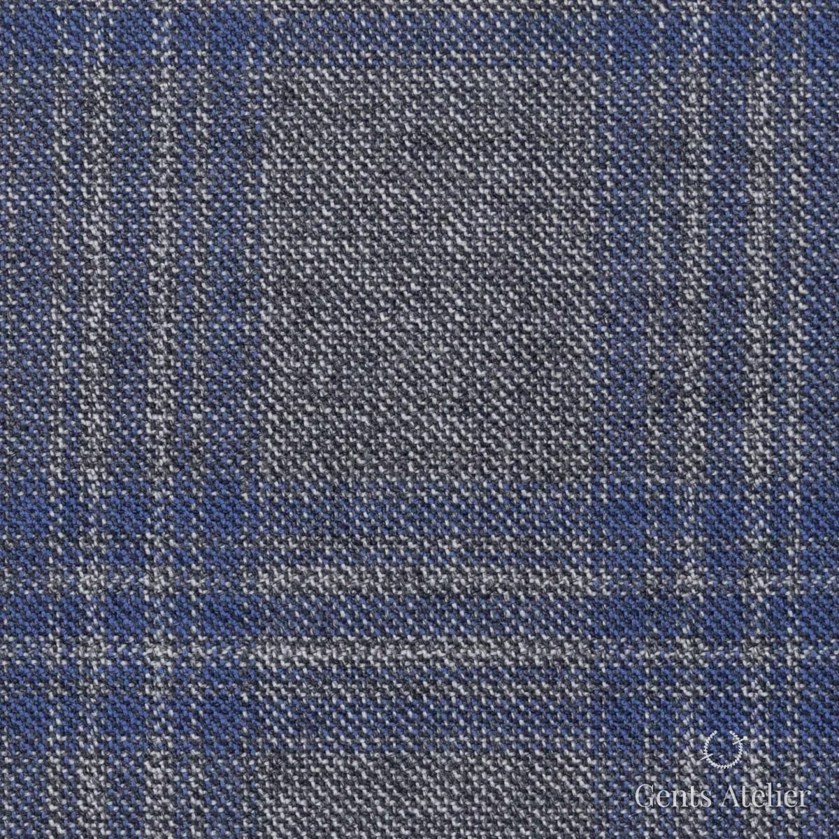 Костюмная ткань Marzoni 600 - 489 / 1000 — Серый / Синий, меланж, 100% шерсть