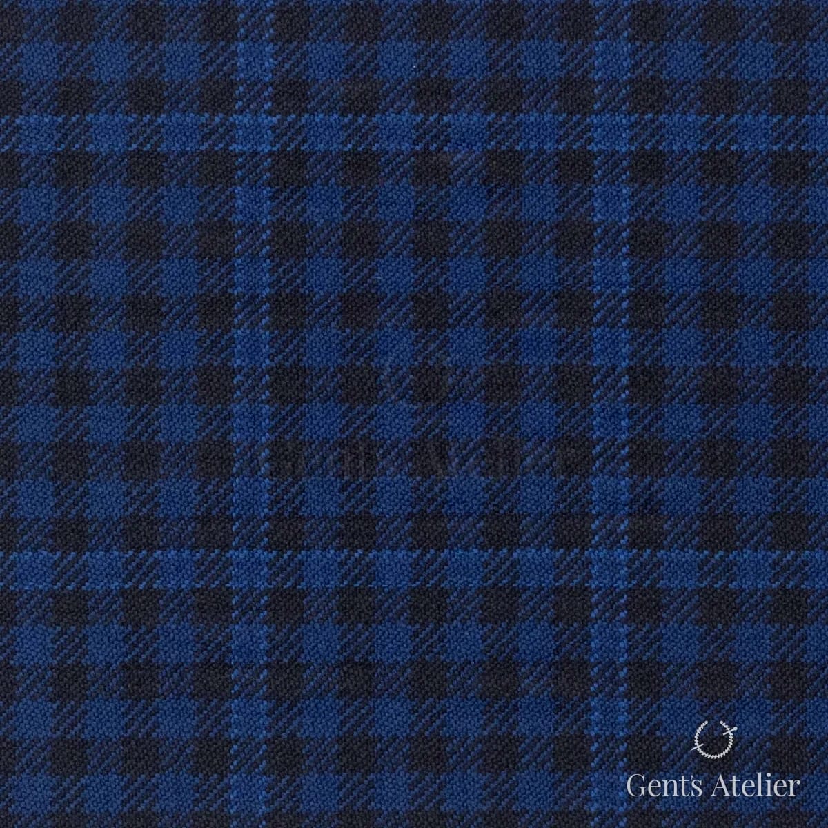Костюмная ткань Marzoni 606 - 264 / 900 — Тёмно-синий / Чёрный, в клетку, 100% шерсть
