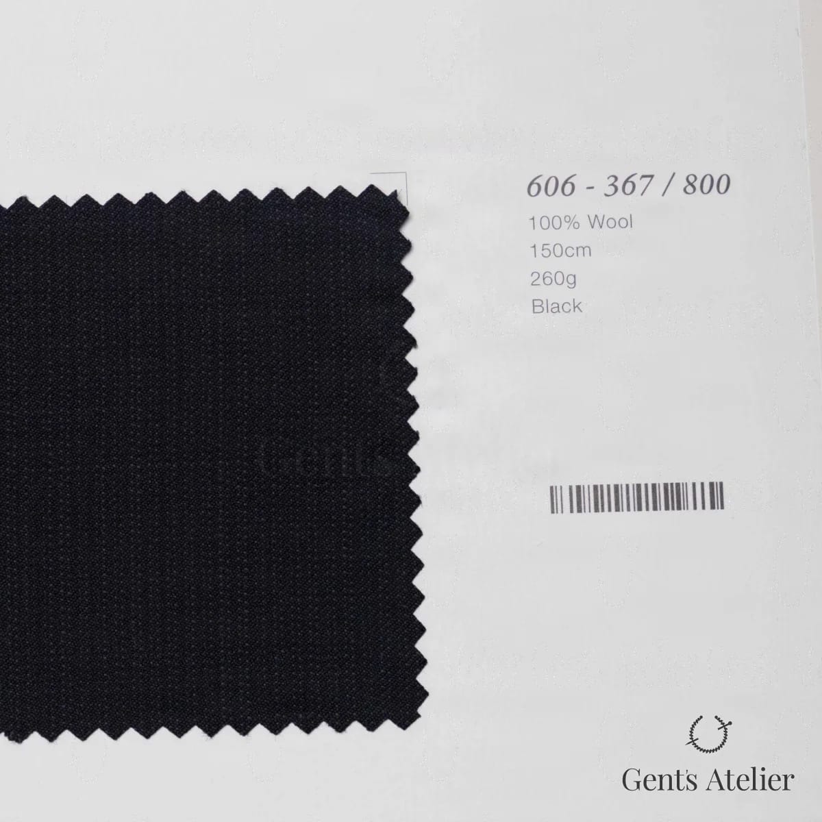 Образец ткани Marzoni 606 - 367 / 800 с этикеткой — Чёрный