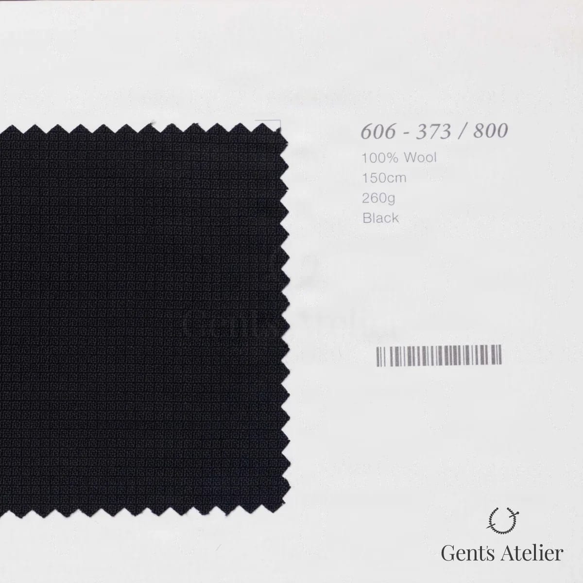 Образец ткани Marzoni 606 - 373 / 800 с этикеткой — Чёрный