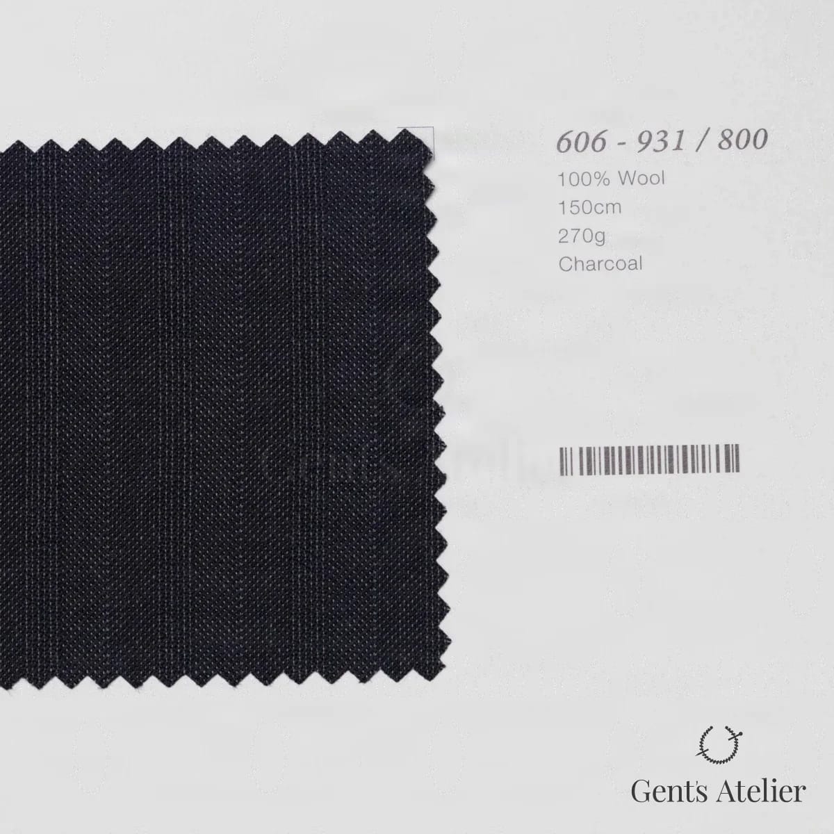 Образец ткани Marzoni 606 - 931 / 800 с этикеткой — Угольно-серый
