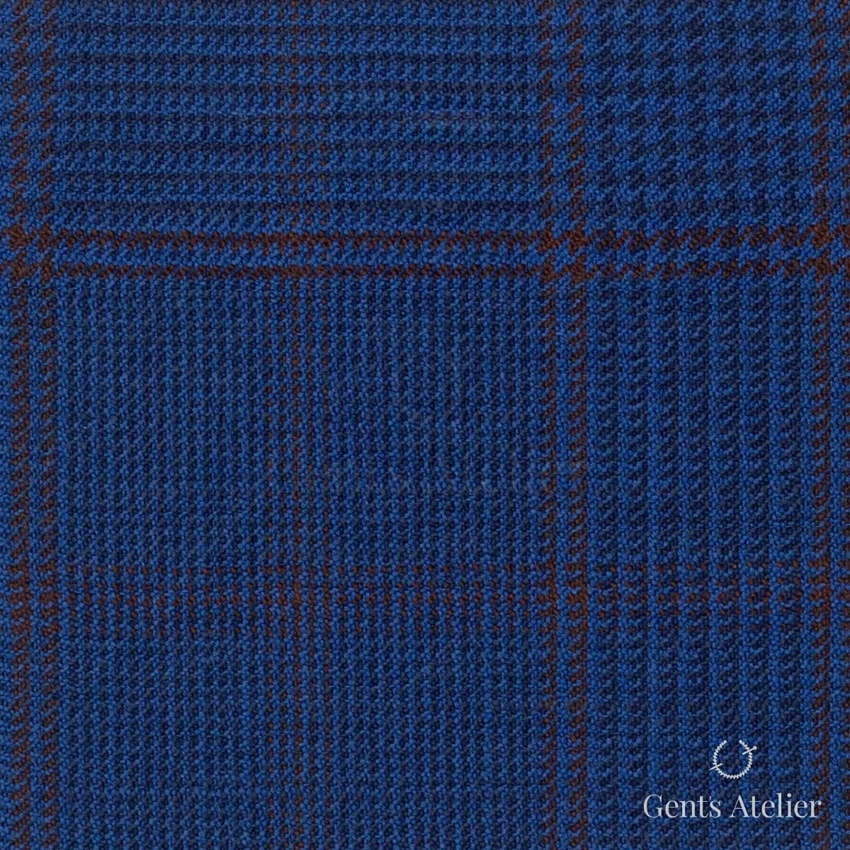 Костюмная ткань Marzoni 609 - 037 / 900 — Синий / Кирпичный, в клетку, 100% шерсть