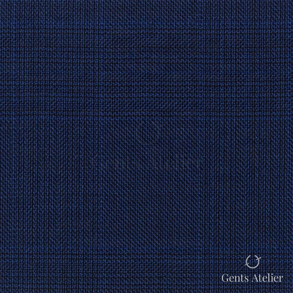 Костюмная ткань Marzoni 609 - 761 / 1000 — Синий, ёлочка, 100% шерсть