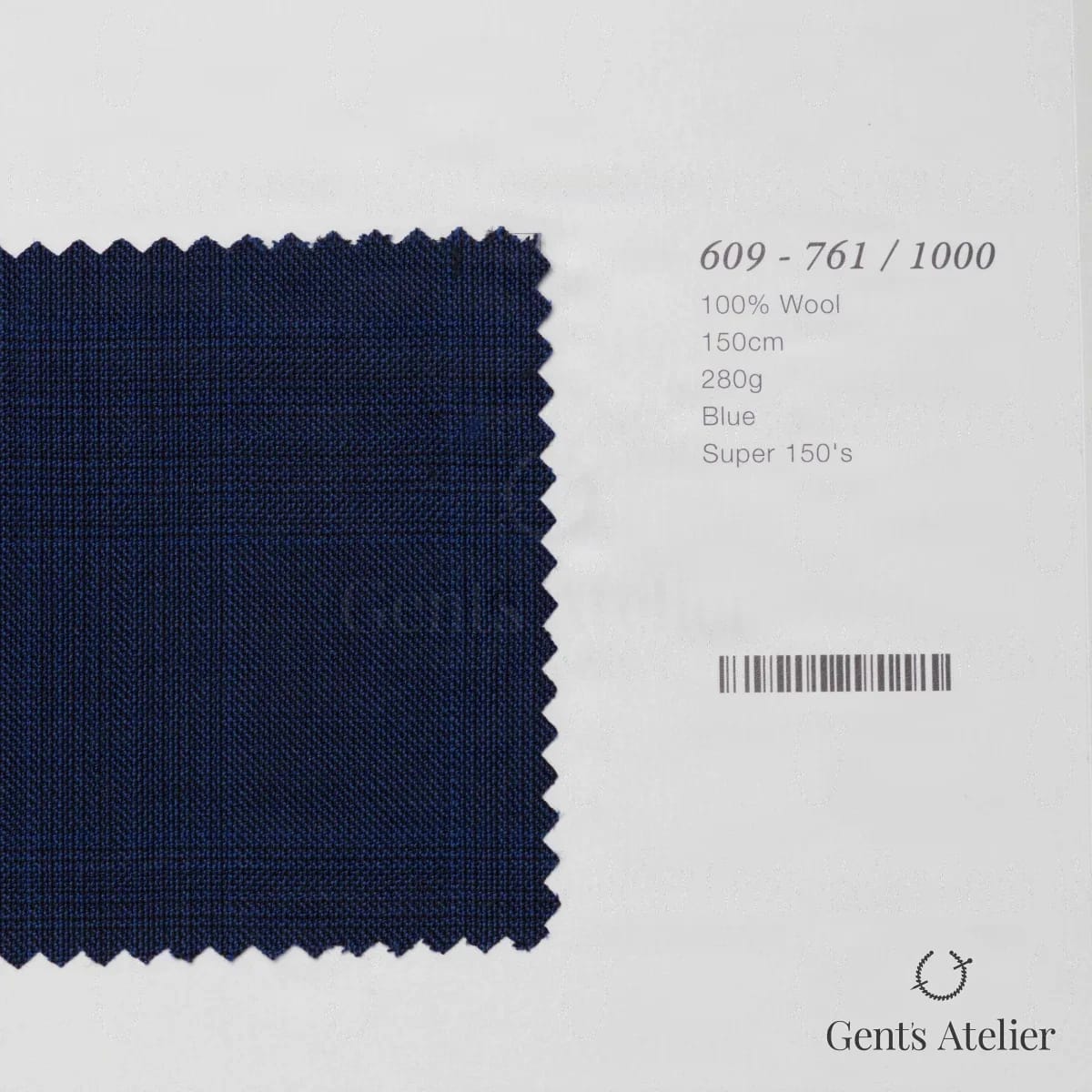 Образец ткани Marzoni 609 - 761 / 1000 с этикеткой — Синий