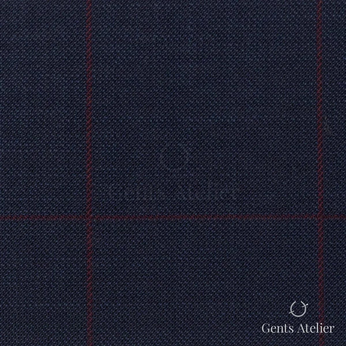 Костюмная ткань Marzoni 609 - 856 / 1000 — Тёмно-синий / Бордовый, виндоупейн, 100% шерсть